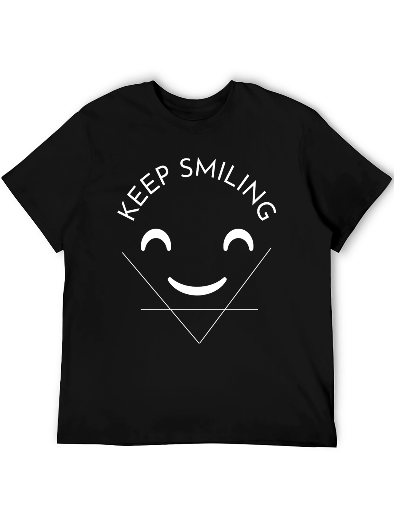 Keep Smiling Graphic Tee - Black Cotton T-Shirt