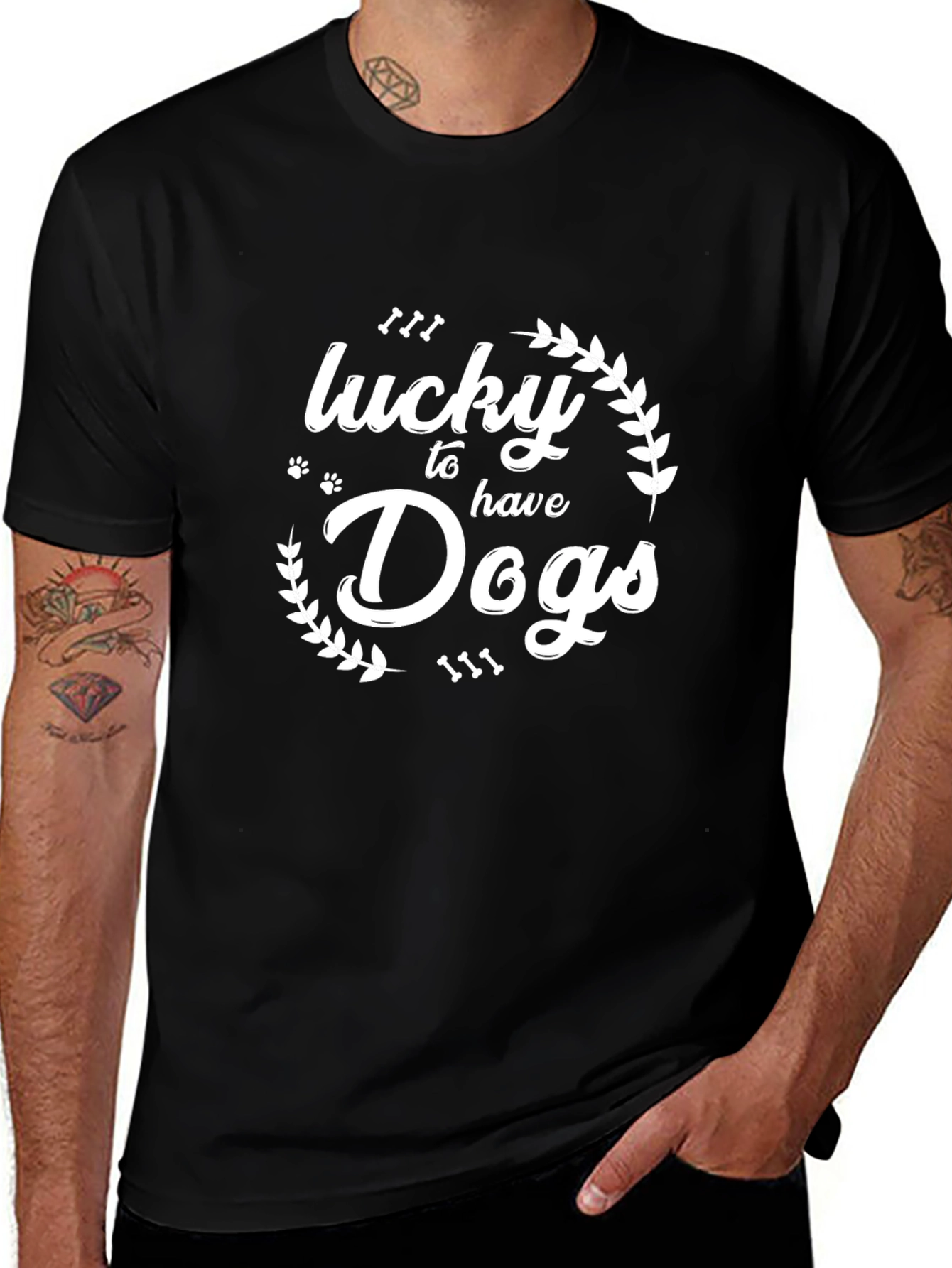 Lucky To Have Dogs Graphic Tee