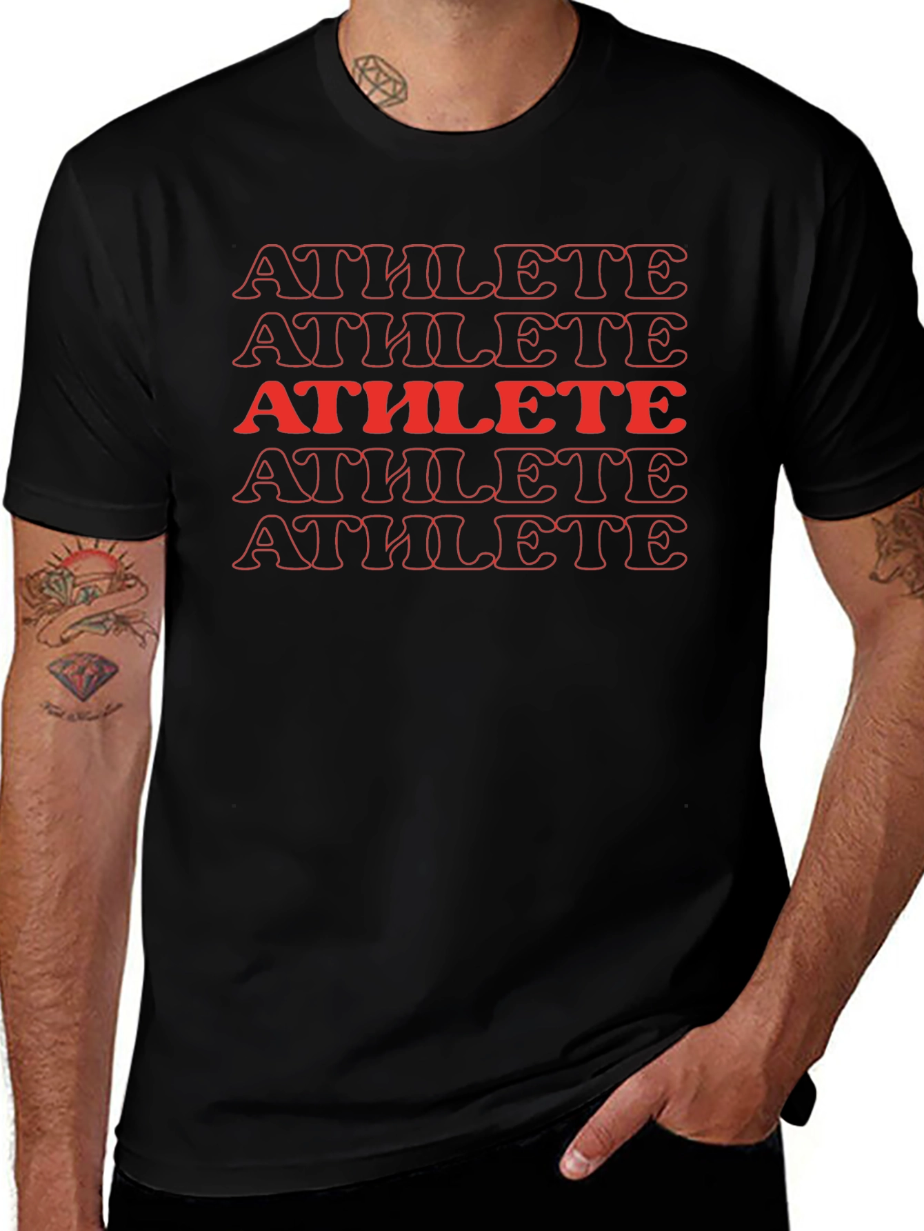 Athlete Graphic Print Crew Neck T-Shirt