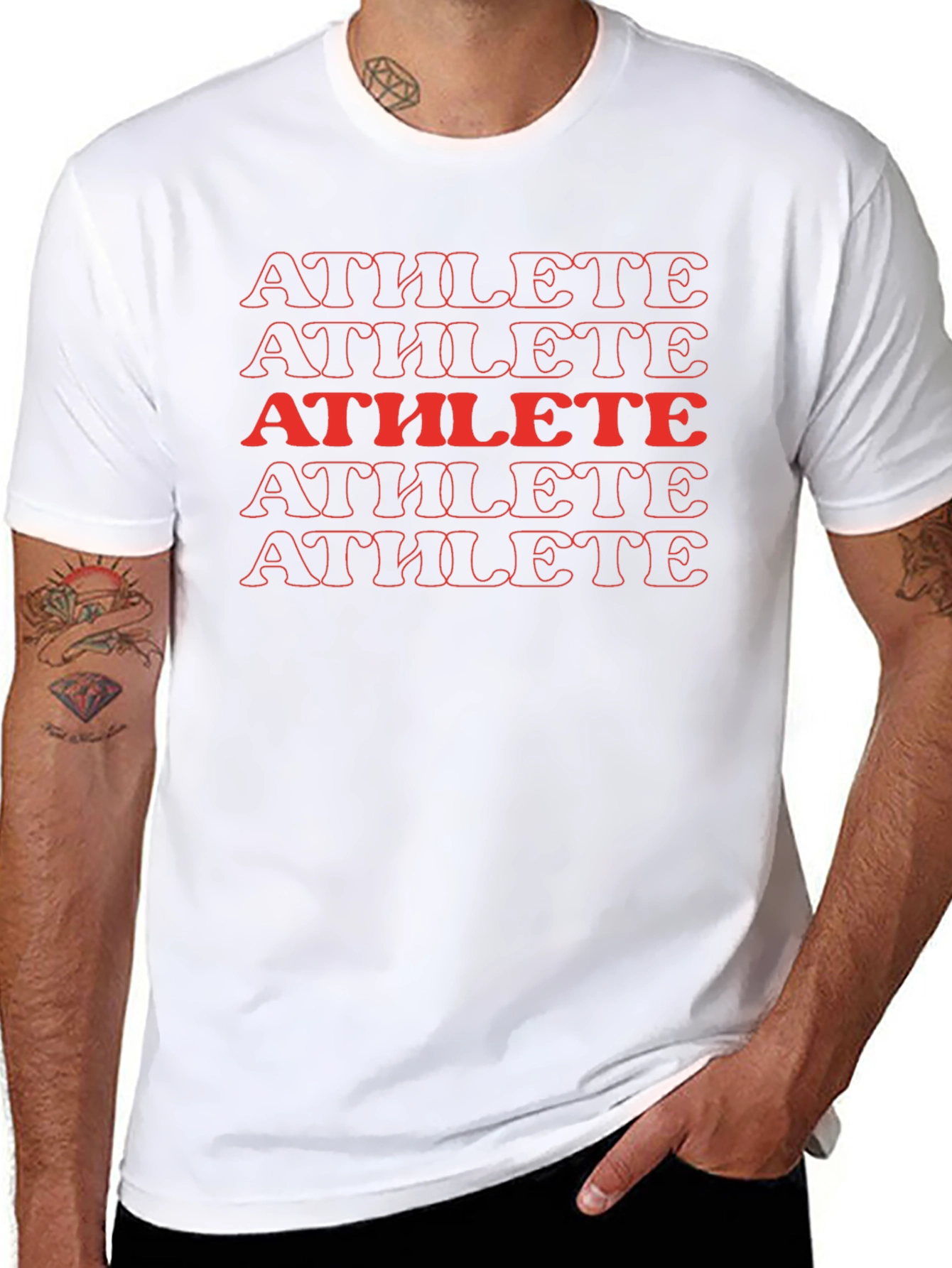 Athlete Graphic Print Crew Neck T-Shirt