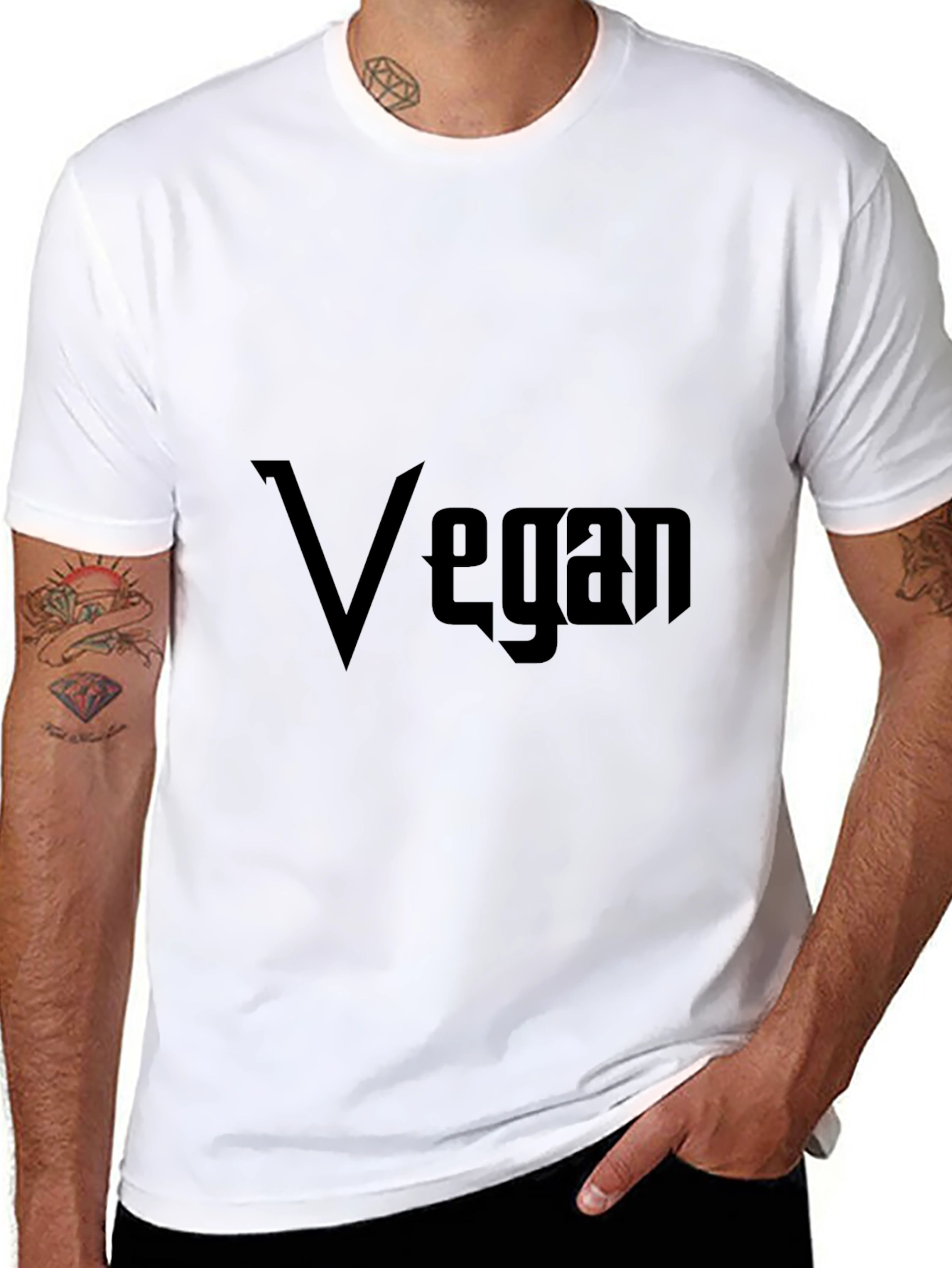 Vegan Graphic Black T-Shirt for Men