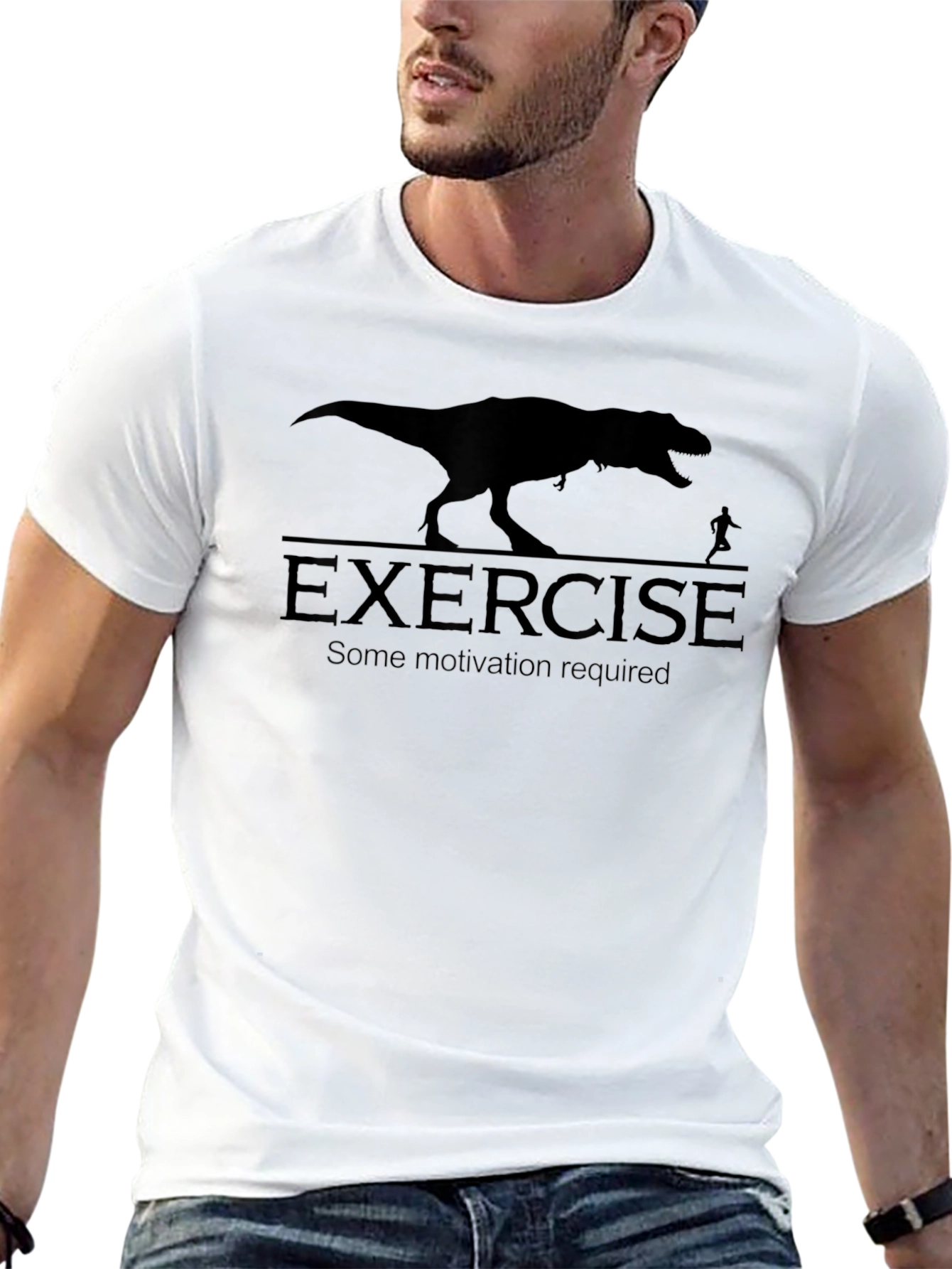 Exercise T-Shirt: Dinosaur Motivation Graphic Tee