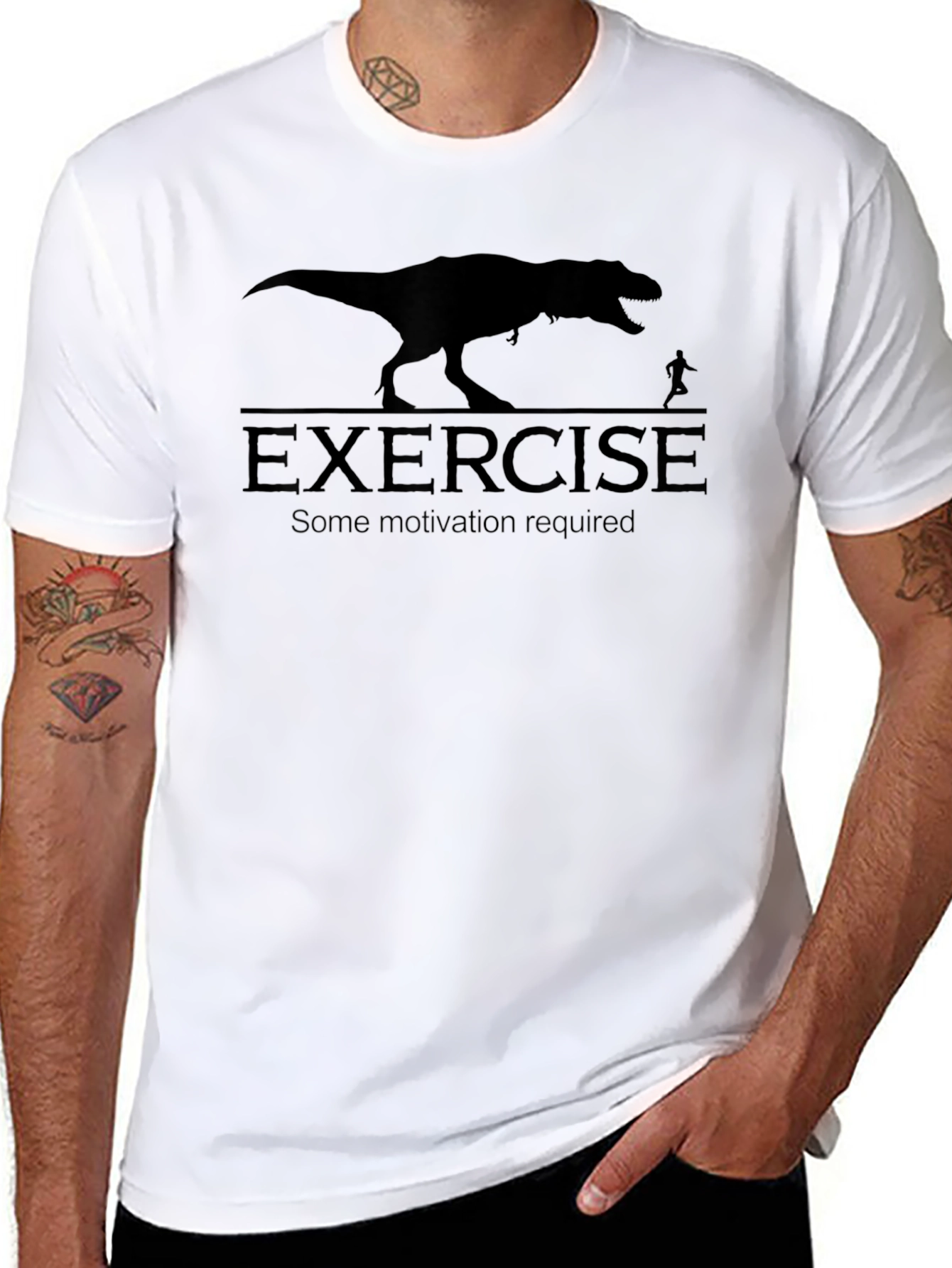Exercise T-Shirt: Dinosaur Motivation Graphic Tee