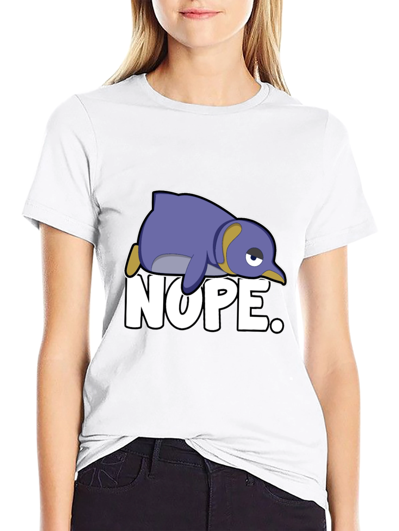 Nope Penguin T-Shirt - Funny Cartoon Graphic Tee