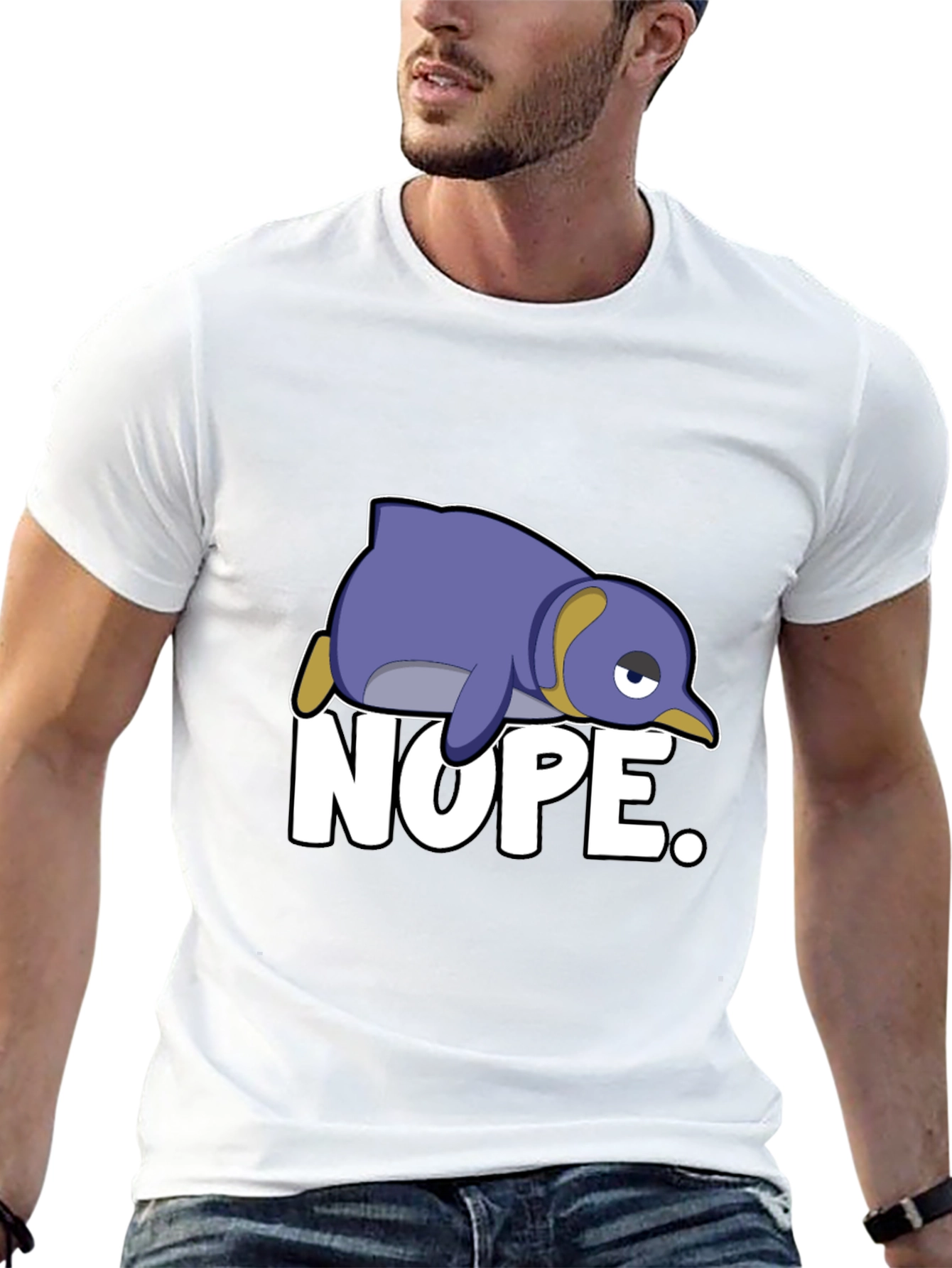 Nope Penguin T-Shirt - Funny Cartoon Graphic Tee