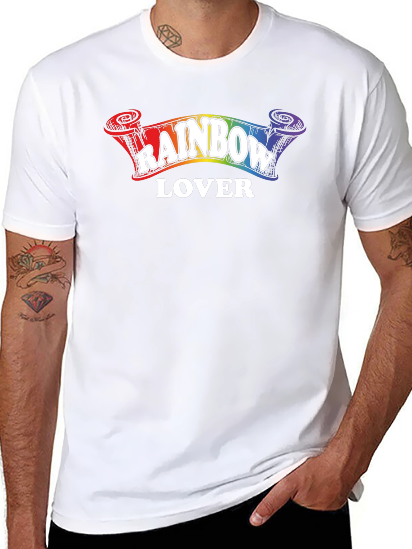 Rainbow Lover Graphic Tee - Unisex Black T-Shirt