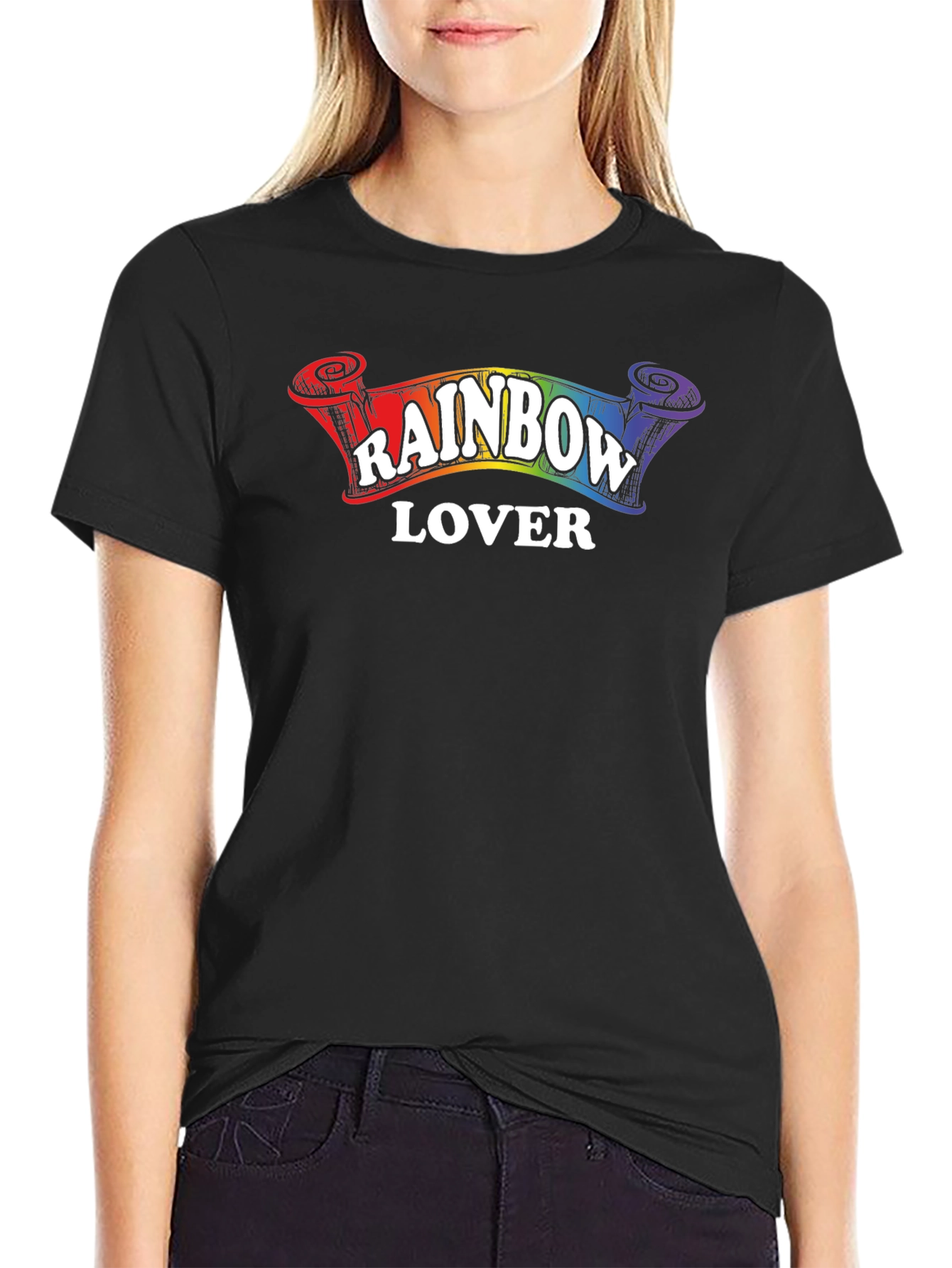 Rainbow Lover Graphic Tee - Unisex Black T-Shirt