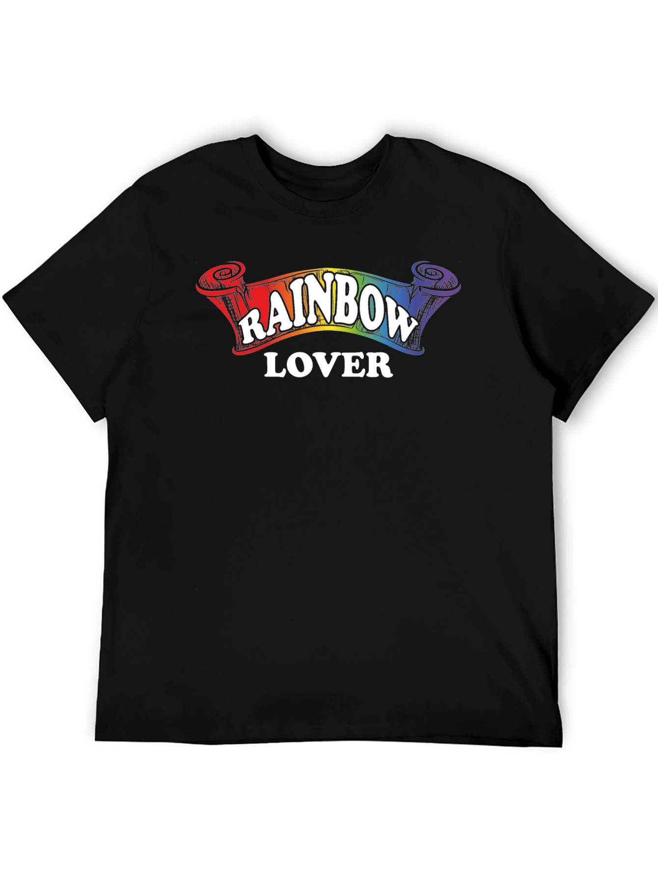 Rainbow Lover Graphic Tee - Unisex Black T-Shirt
