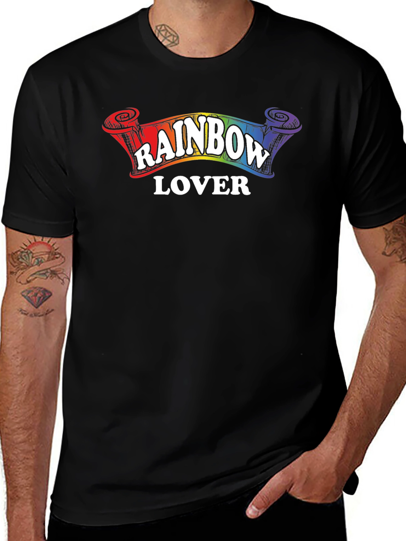 Rainbow Lover Graphic Tee - Unisex Black T-Shirt