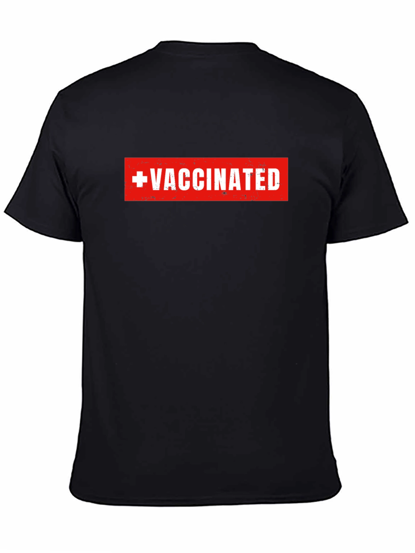 Vaccinated Graphic Tee - Black Crew Neck T-Shirt