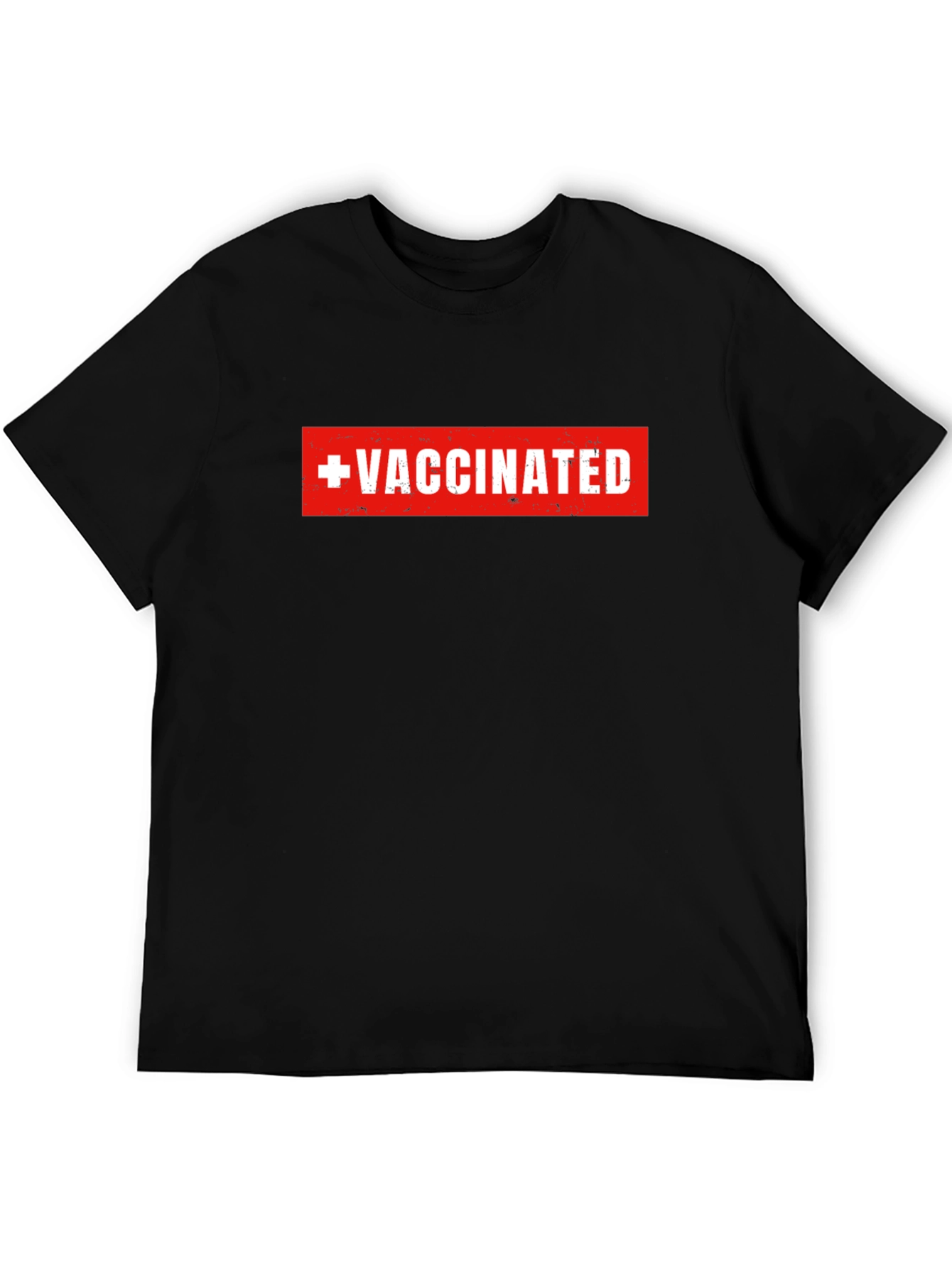 Vaccinated Graphic Tee - Black Crew Neck T-Shirt