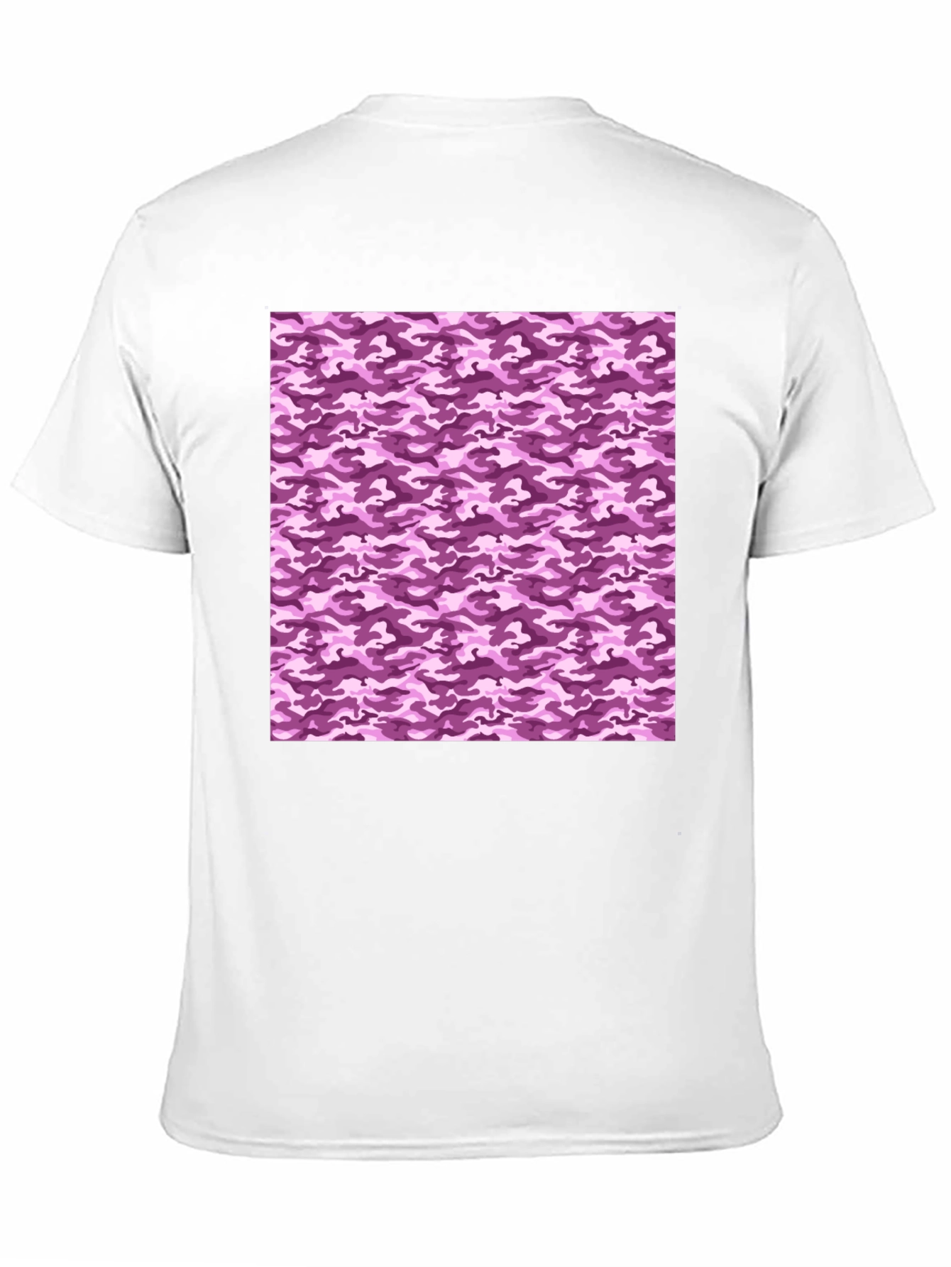 Purple Camo Print Crew Neck Tee