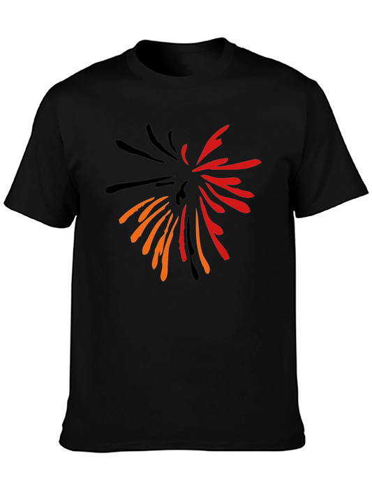 Abstract Burst Graphic Print Black T-Shirt