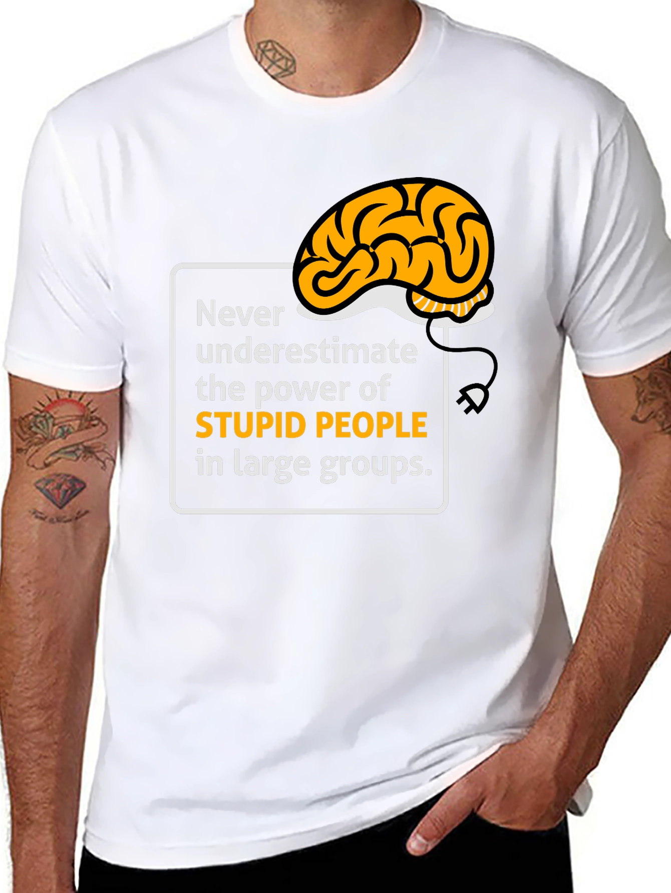 Funny Stupid People Brain T-Shirt