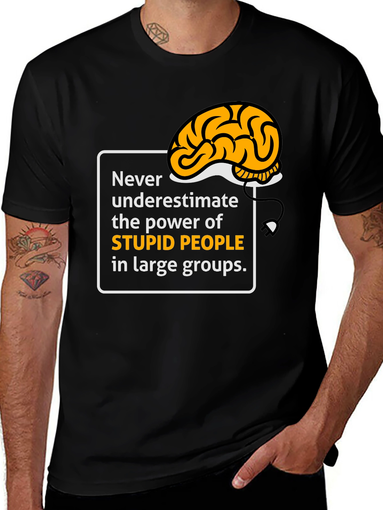 Funny Stupid People Brain T-Shirt
