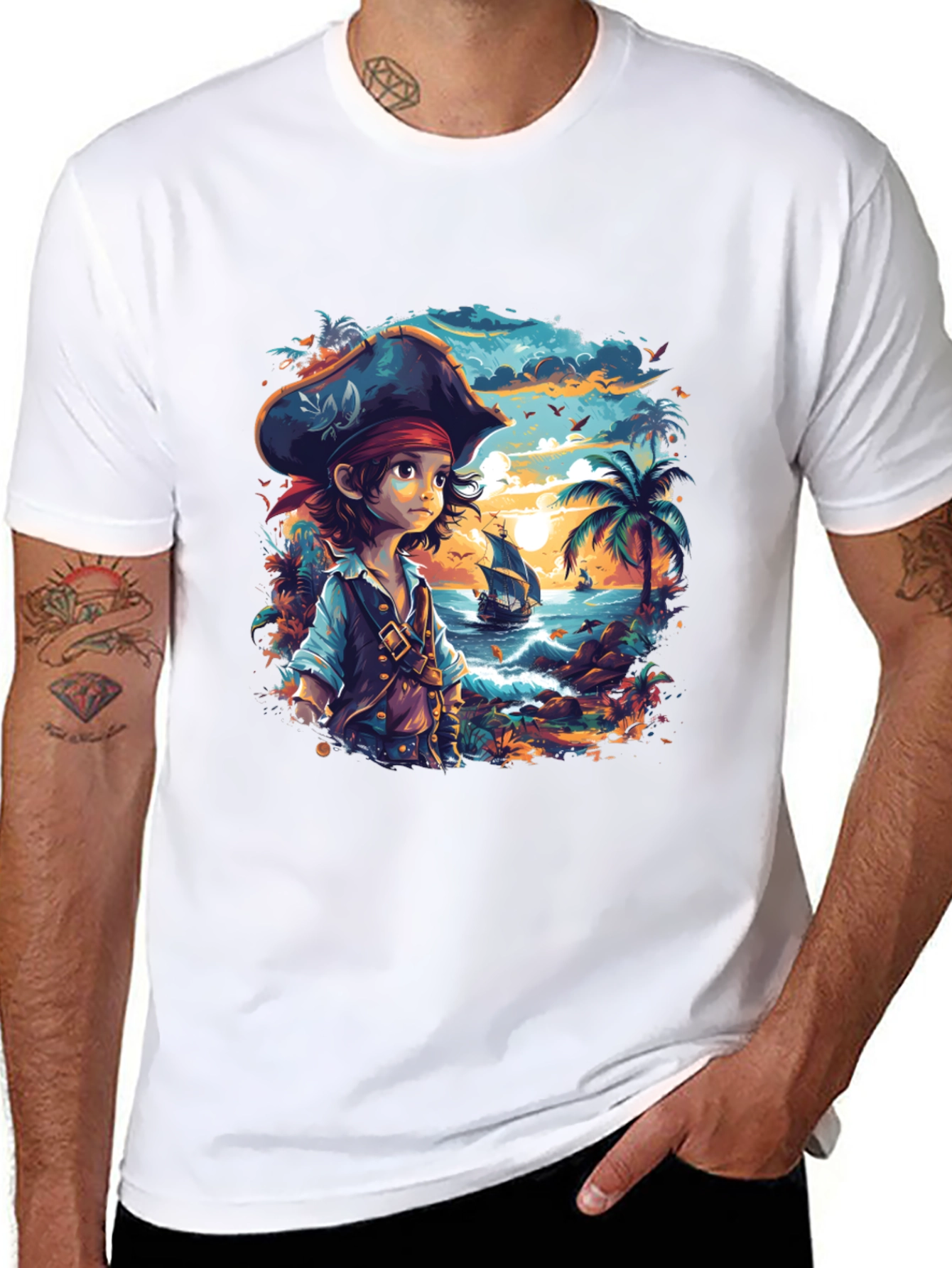 Pirate Cove Graphic Tee - Stylish Unisex Cotton T-Shirt