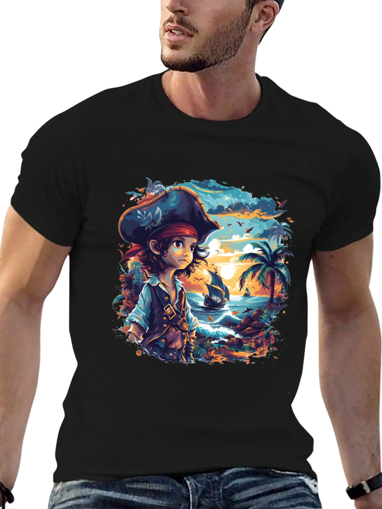 Pirate Cove Graphic Tee - Stylish Unisex Cotton T-Shirt
