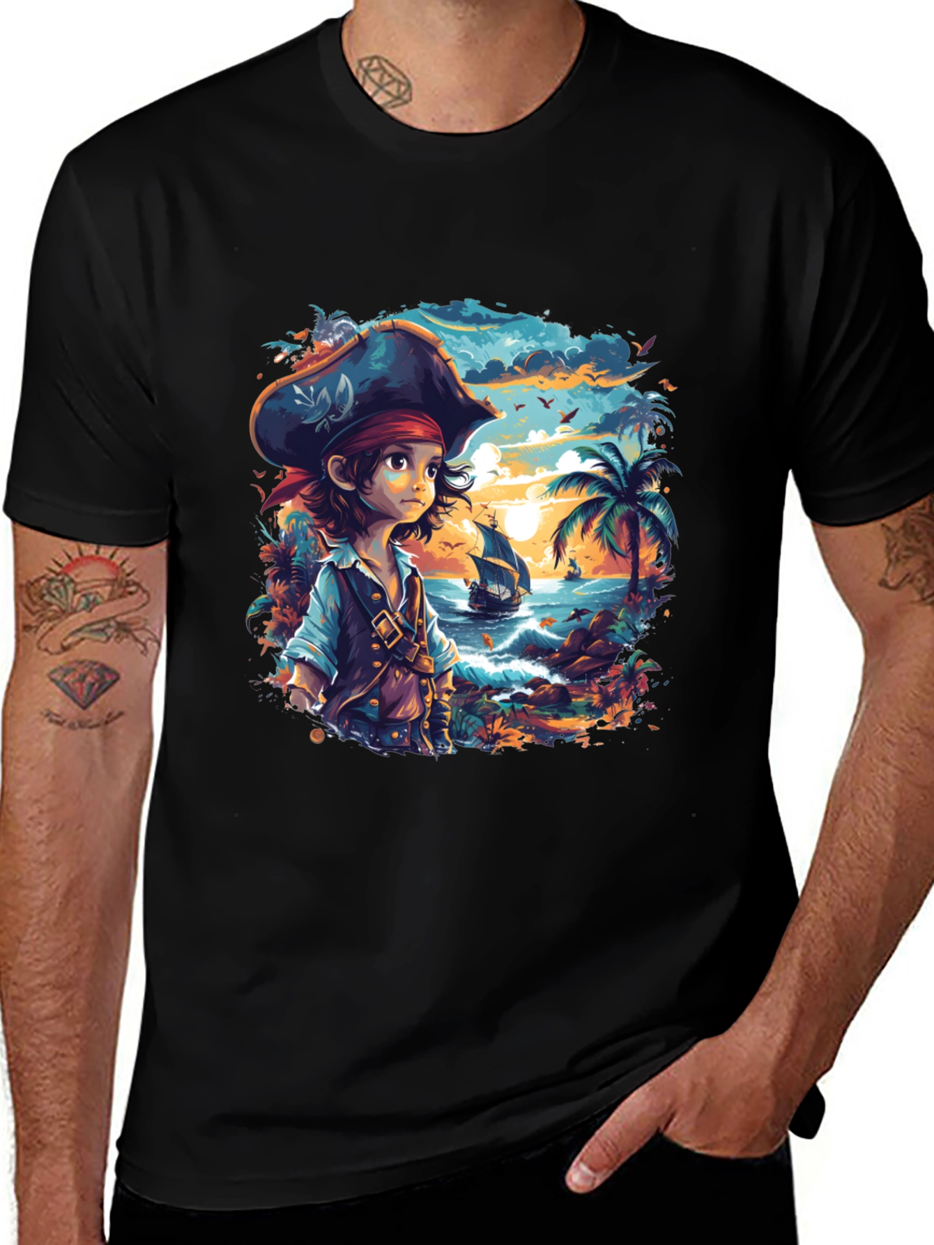 Pirate Cove Graphic Tee - Stylish Unisex Cotton T-Shirt