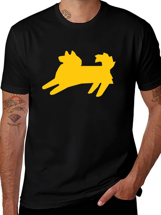 Dog Silhouette Graphic Tee - Stylish Black T-Shirt