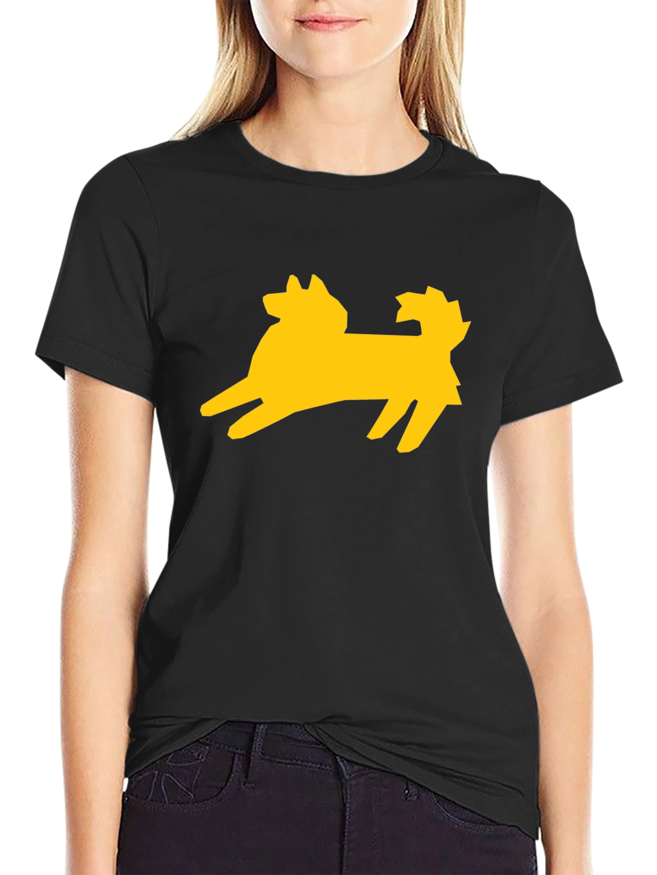 Dog Silhouette Graphic Tee - Stylish Black T-Shirt