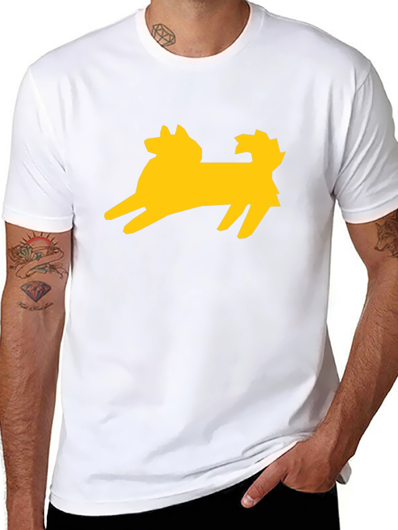 Dog Silhouette Graphic Tee - Stylish Black T-Shirt