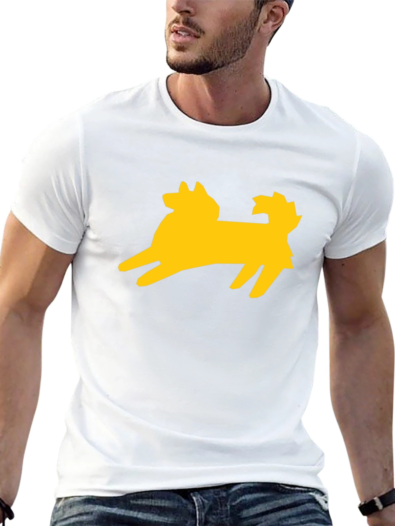 Dog Silhouette Graphic Tee - Stylish Black T-Shirt