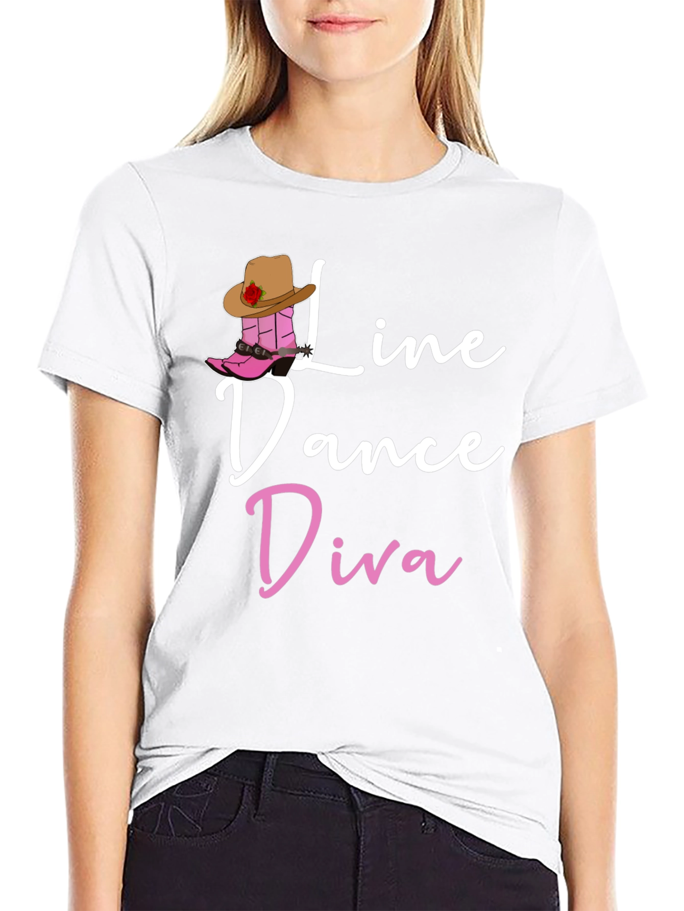Line Dance Diva Black Graphic Tee