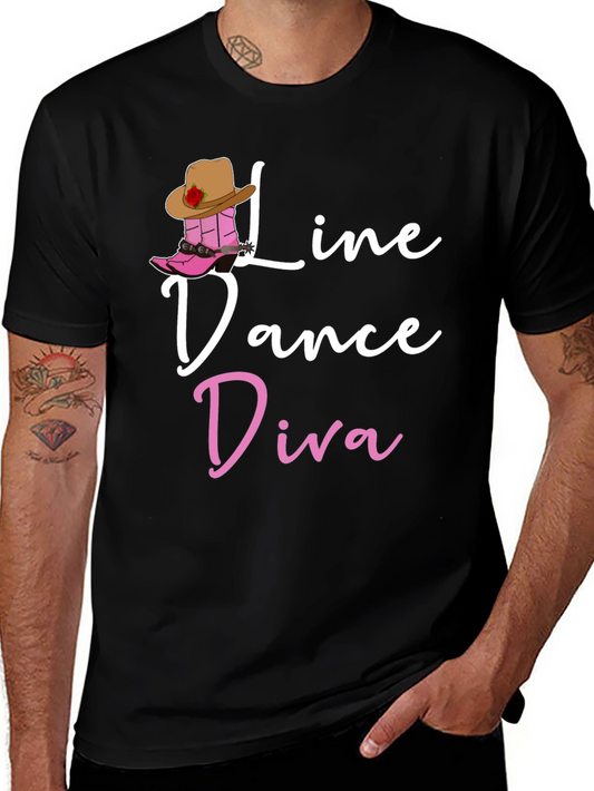 Line Dance Diva Black Graphic Tee