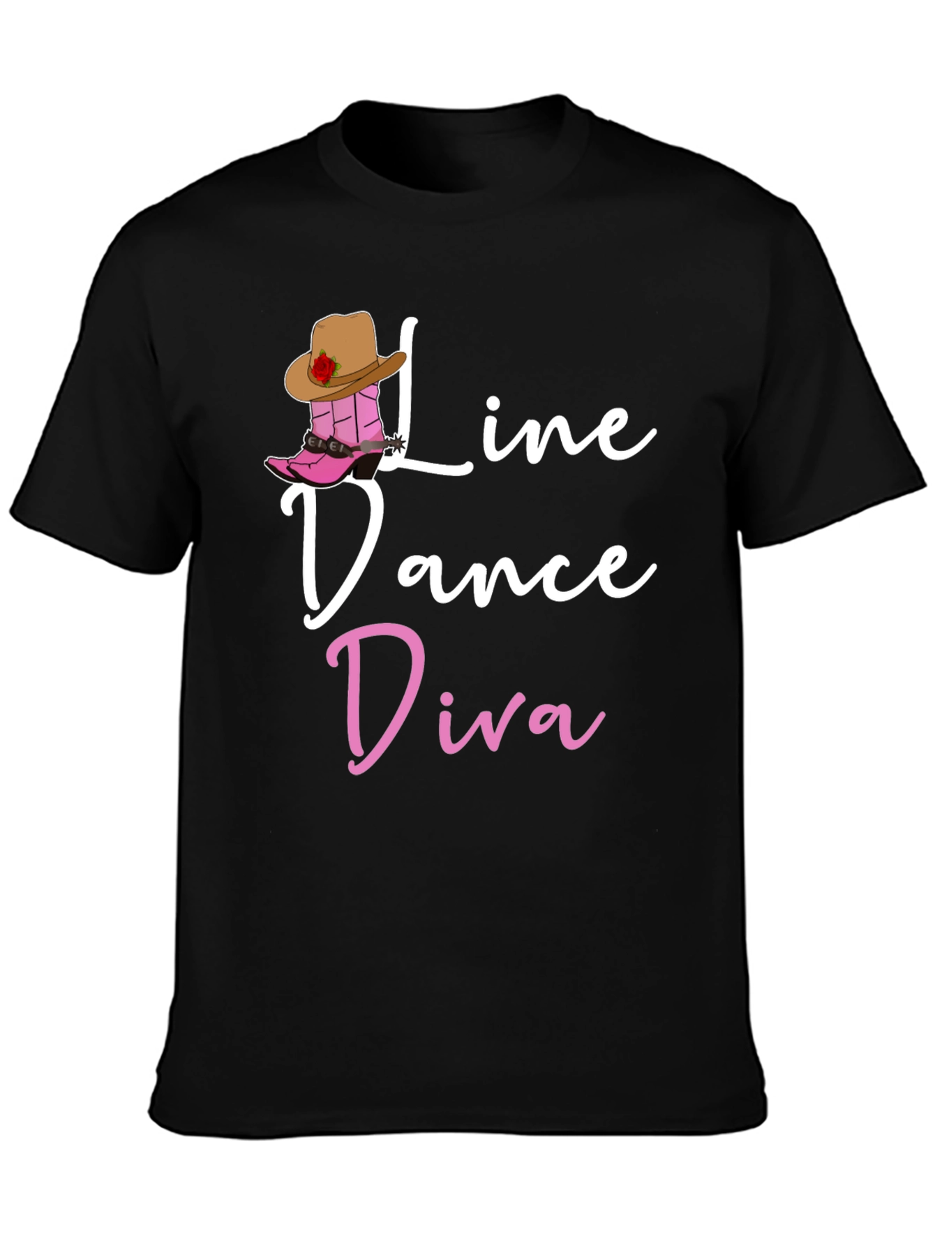 Line Dance Diva Black Graphic Tee