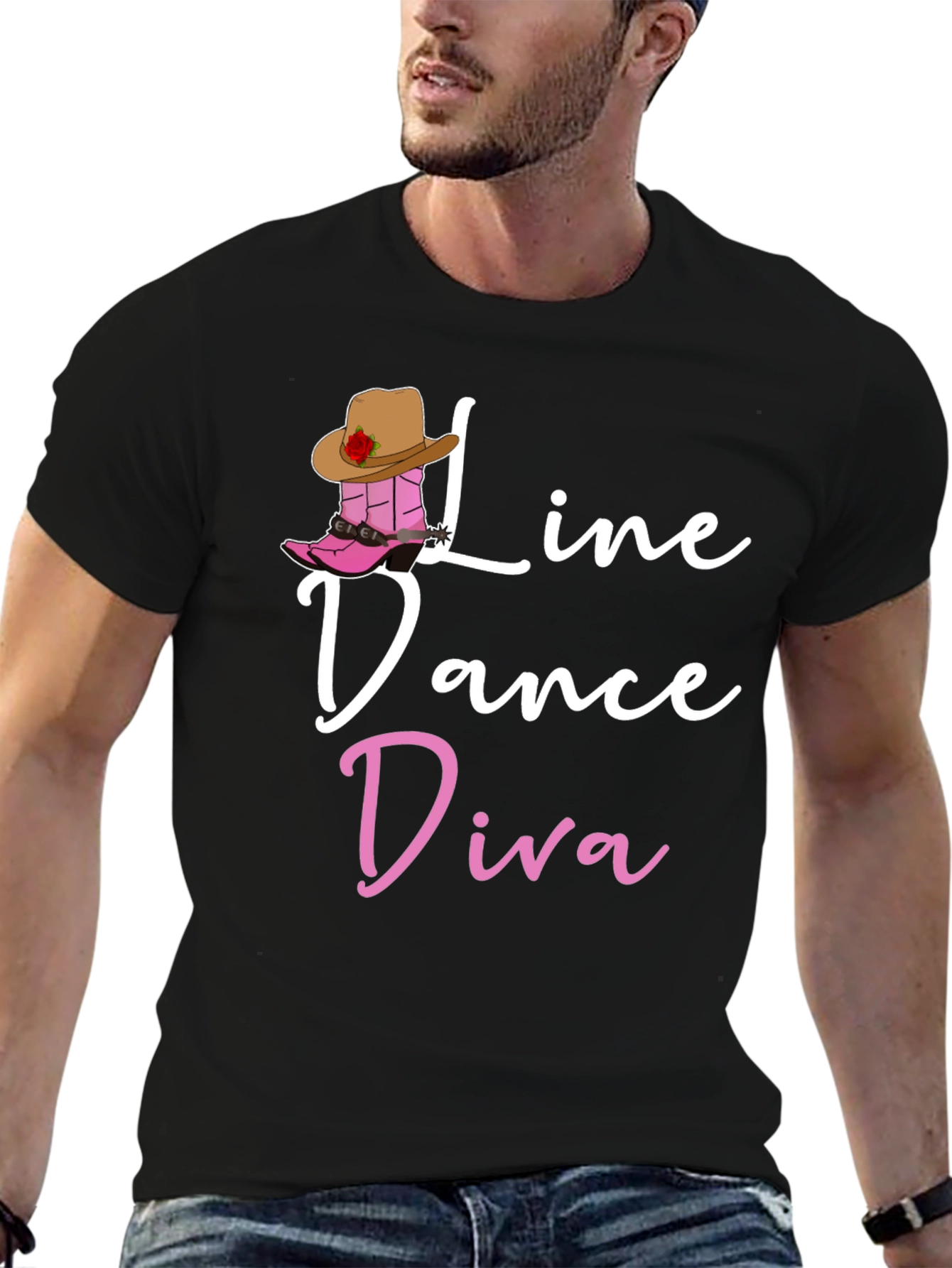 Line Dance Diva Black Graphic Tee