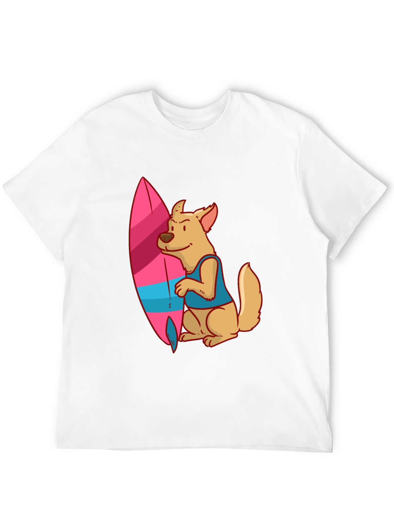 Dog Surfer Graphic Tee - Casual Black T-Shirt
