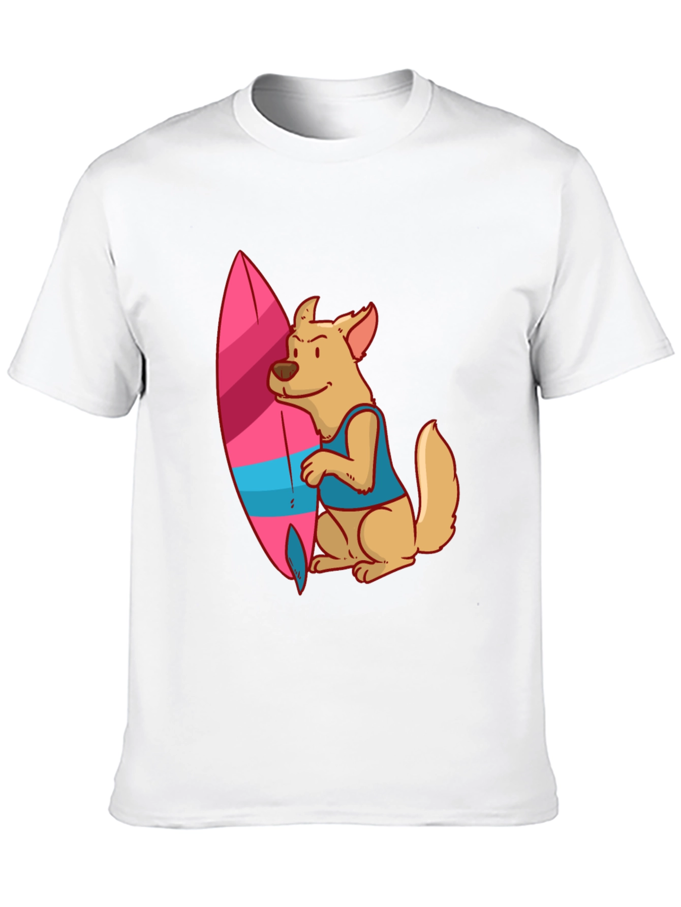 Dog Surfer Graphic Tee - Casual Black T-Shirt