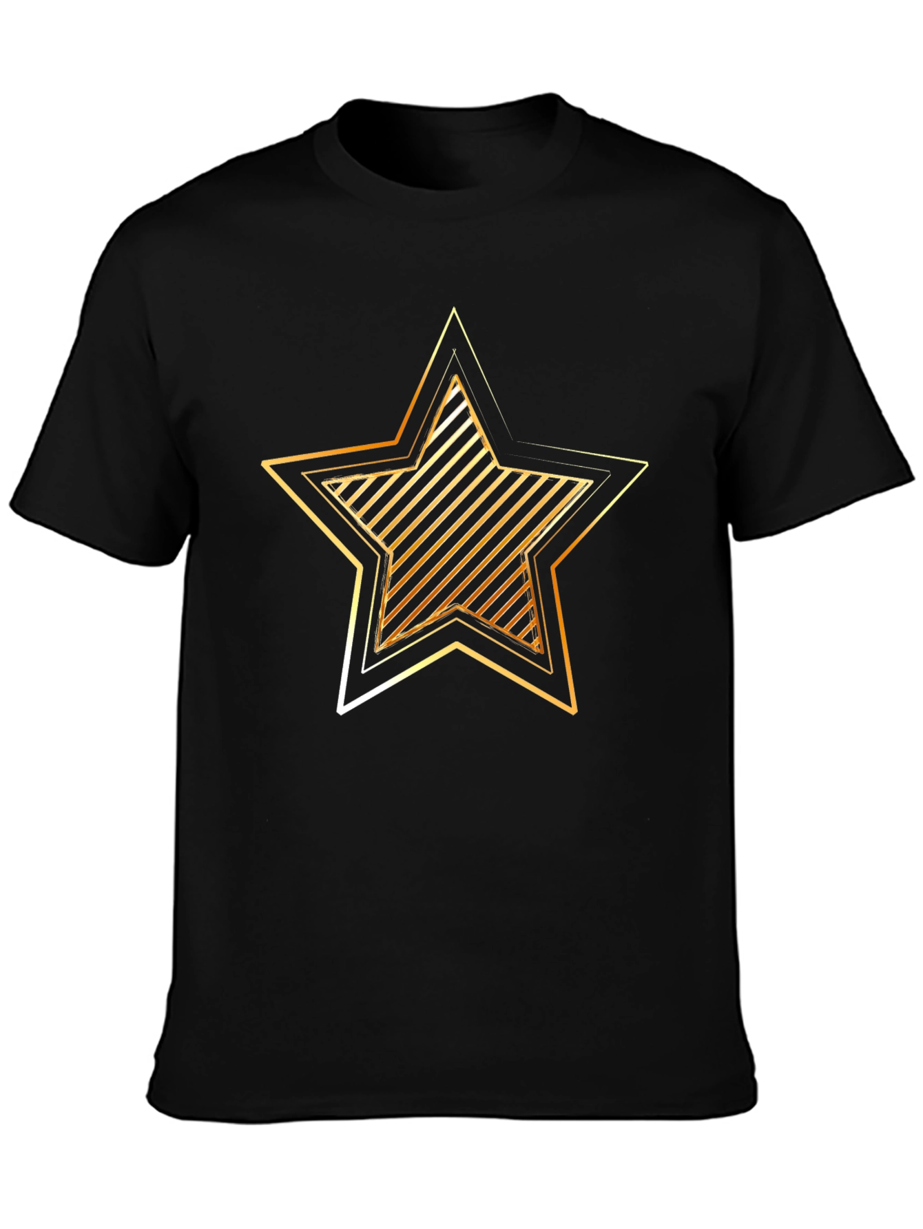 Gold Star Graphic Black T-Shirt