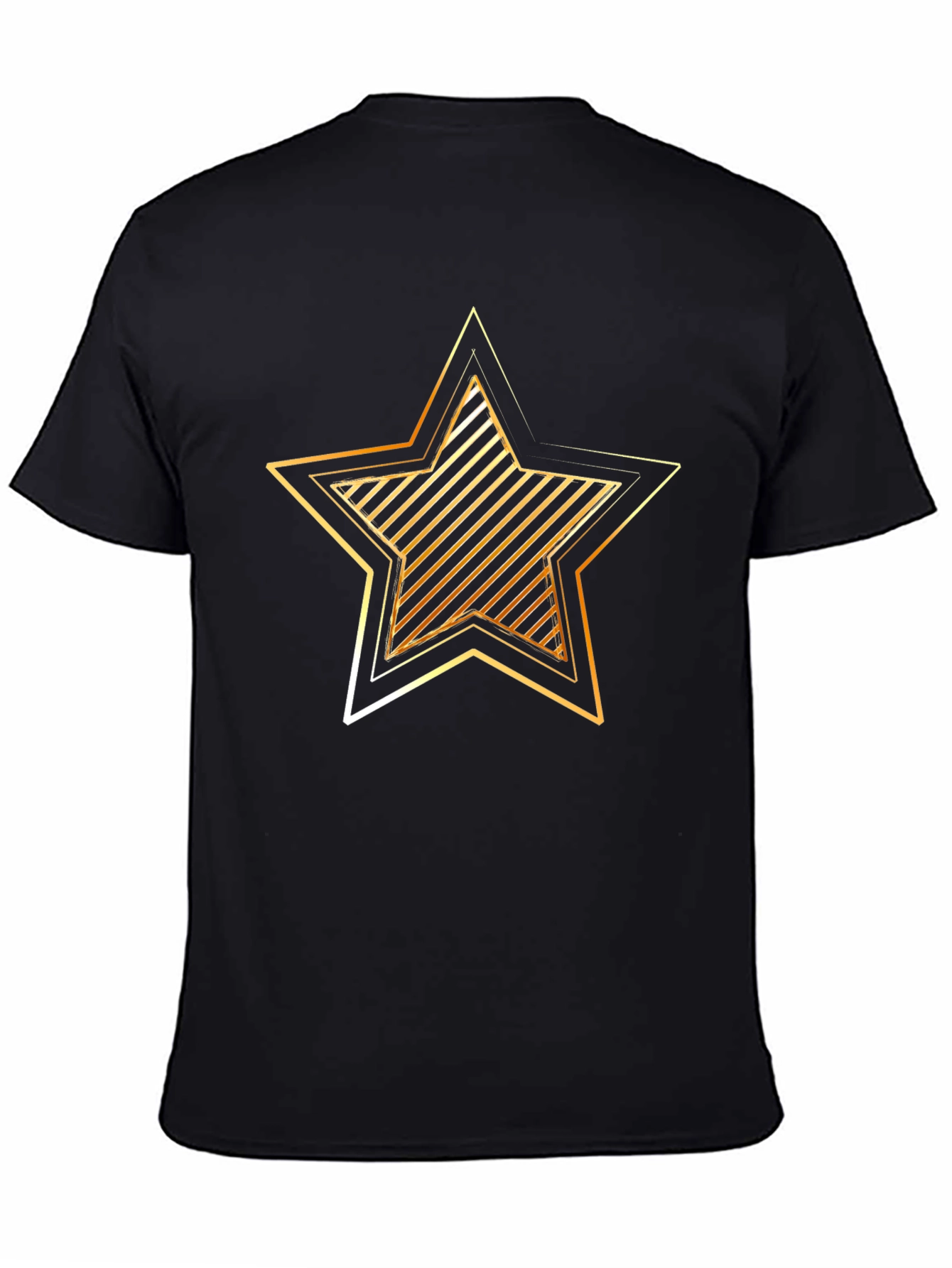 Gold Star Graphic Black T-Shirt