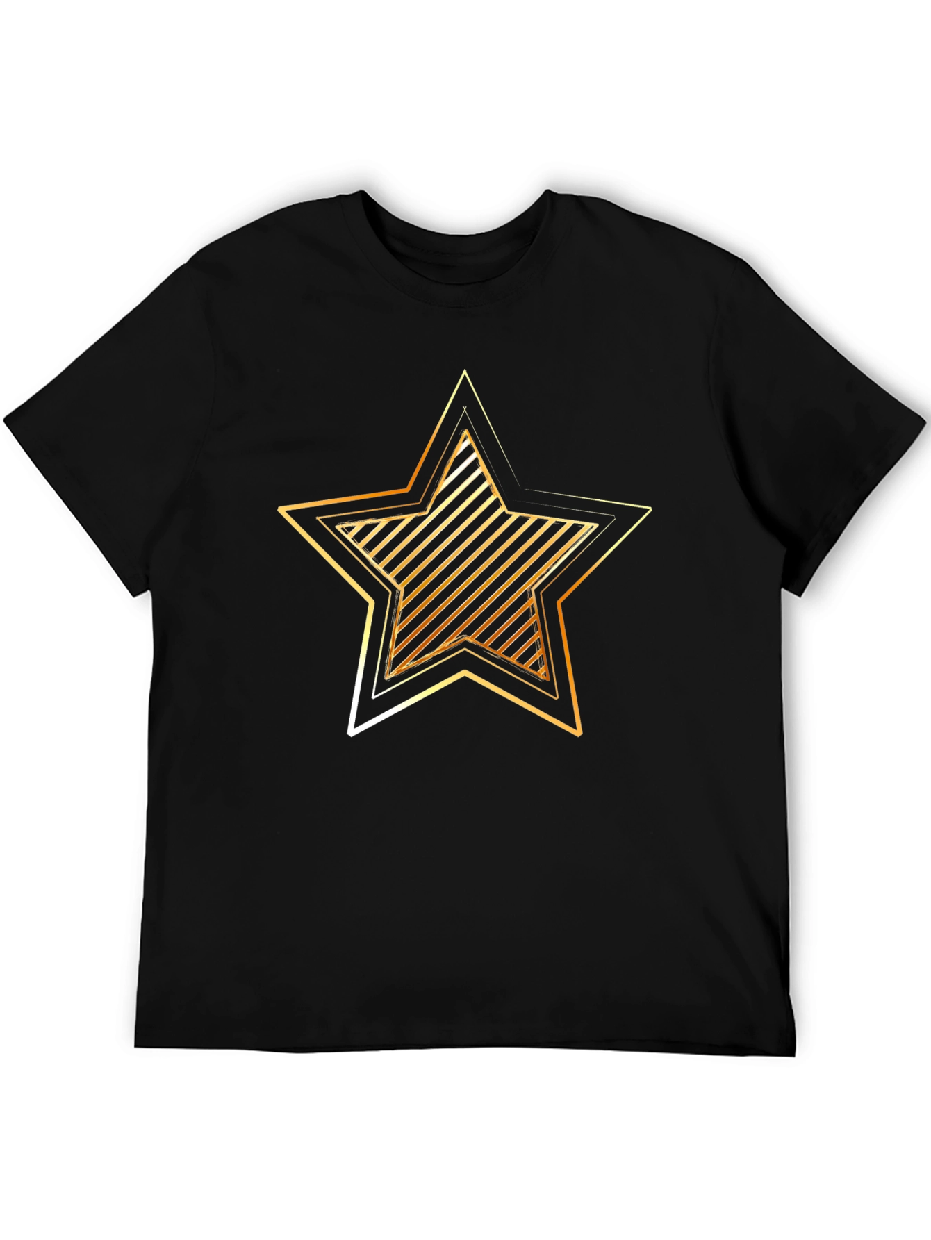 Gold Star Graphic Black T-Shirt