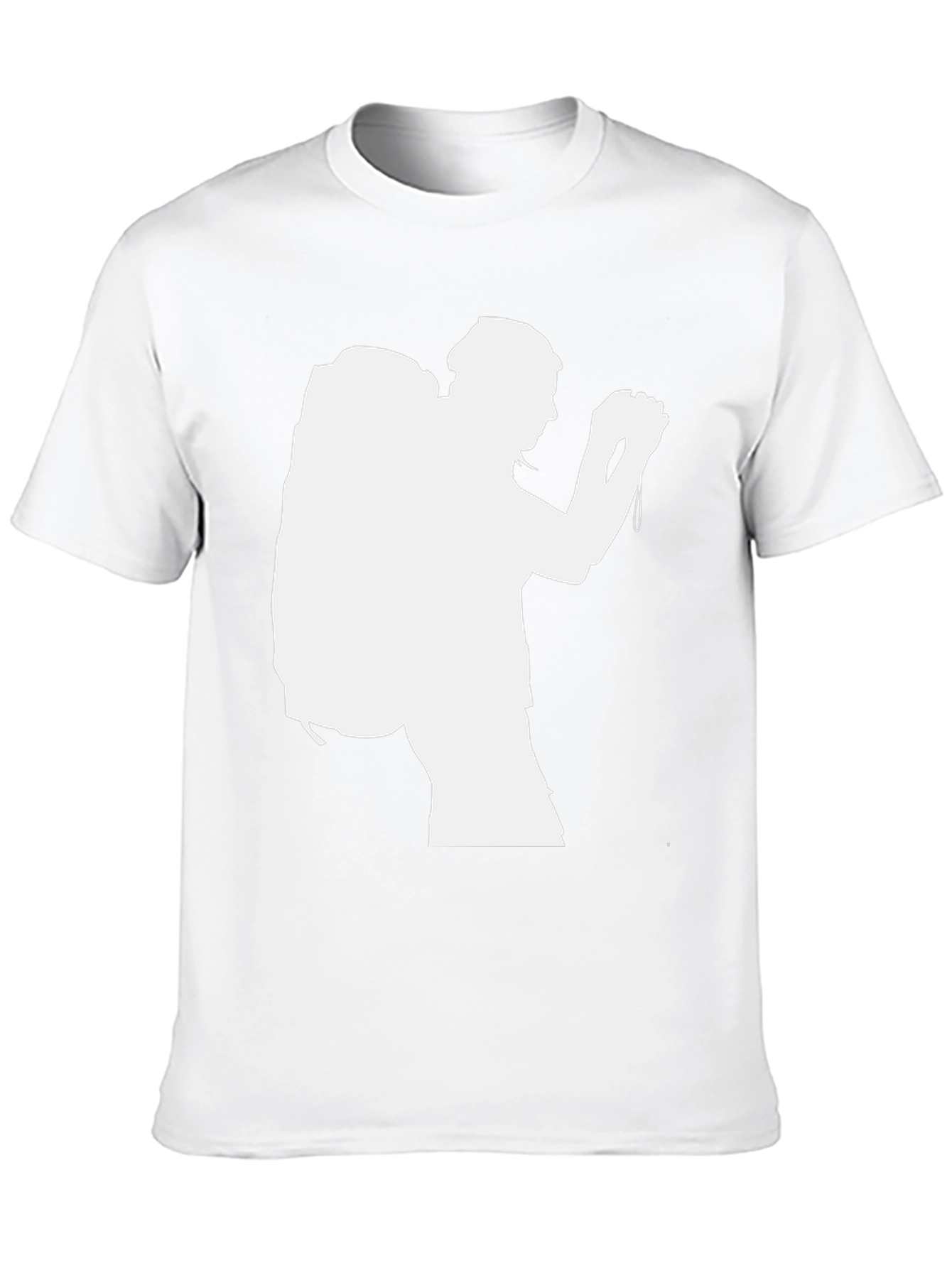 Hiking Silhouette Graphic Tee - Black Cotton T-Shirt