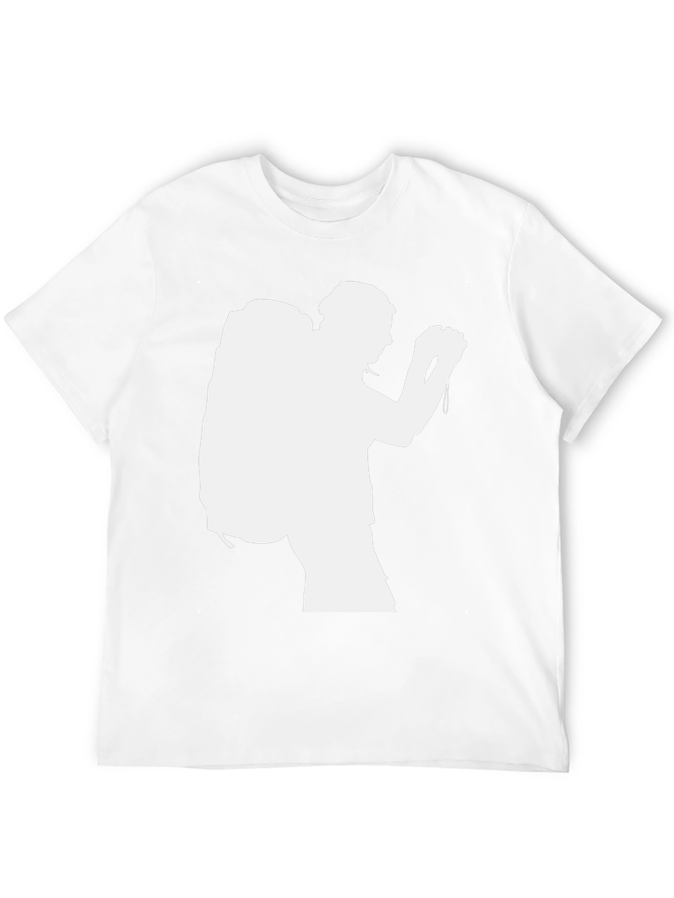 Hiking Silhouette Graphic Tee - Black Cotton T-Shirt
