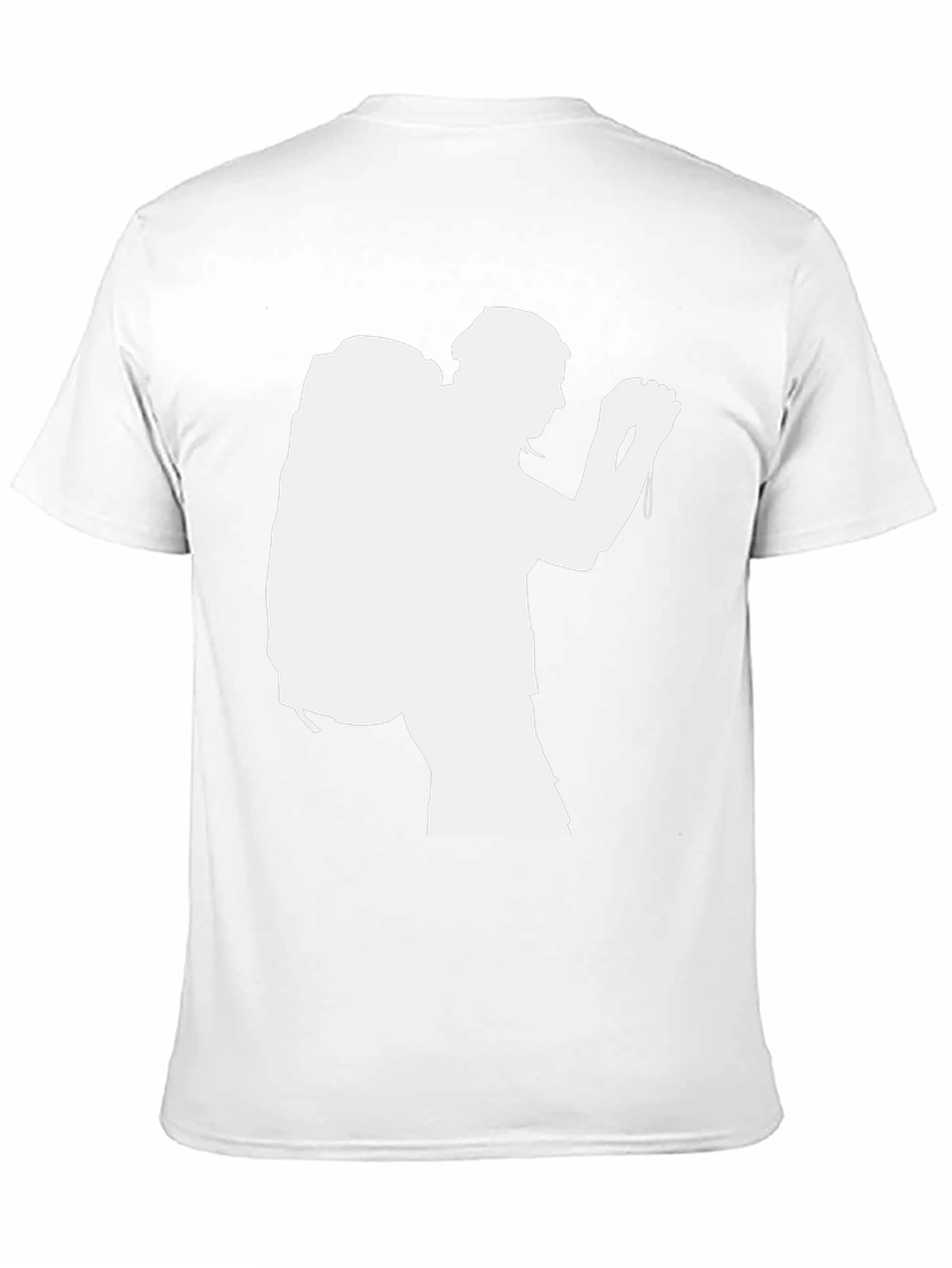 Hiking Silhouette Graphic Tee - Black Cotton T-Shirt