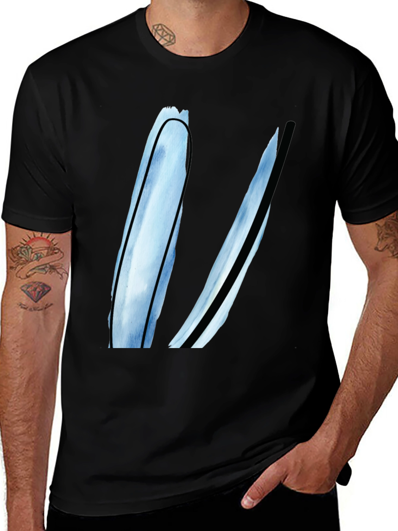 Modern Abstract Art Black T-Shirt