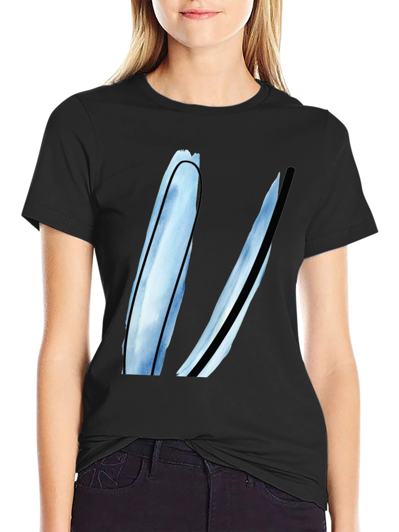 Modern Abstract Art Black T-Shirt