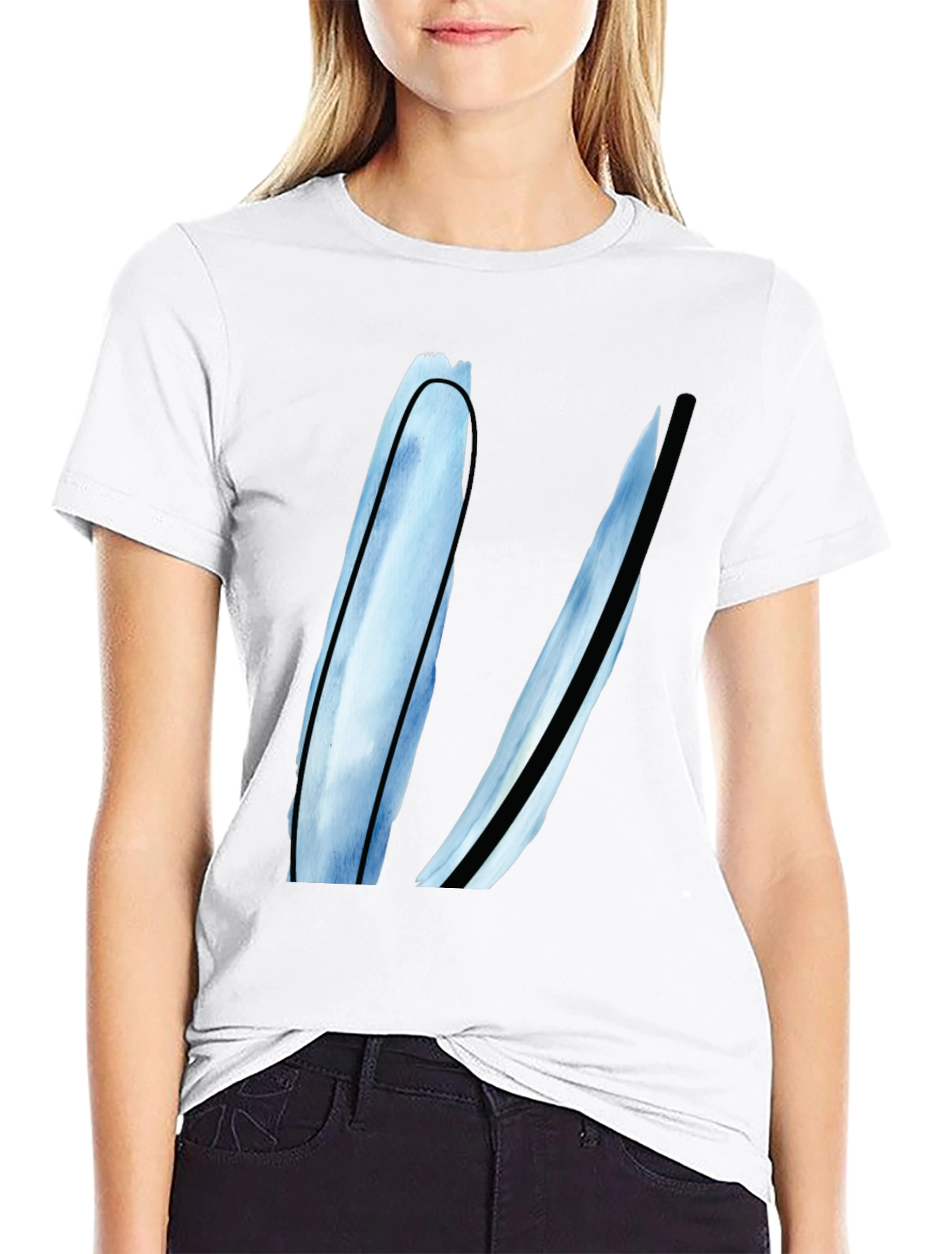 Modern Abstract Art Black T-Shirt