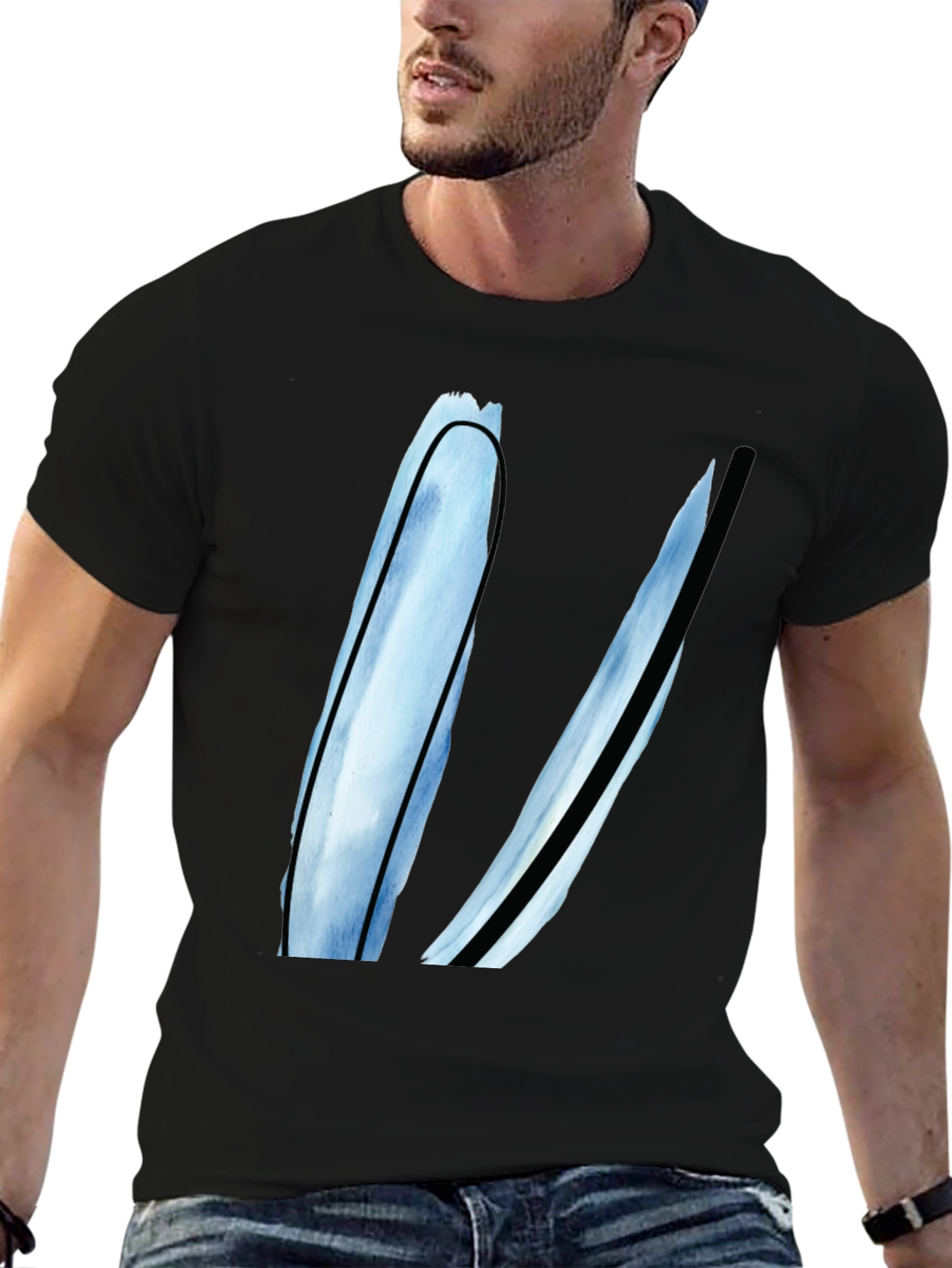 Modern Abstract Art Black T-Shirt