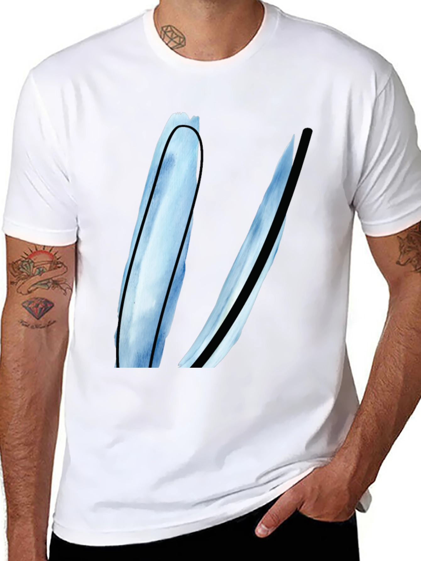 Modern Abstract Art Black T-Shirt