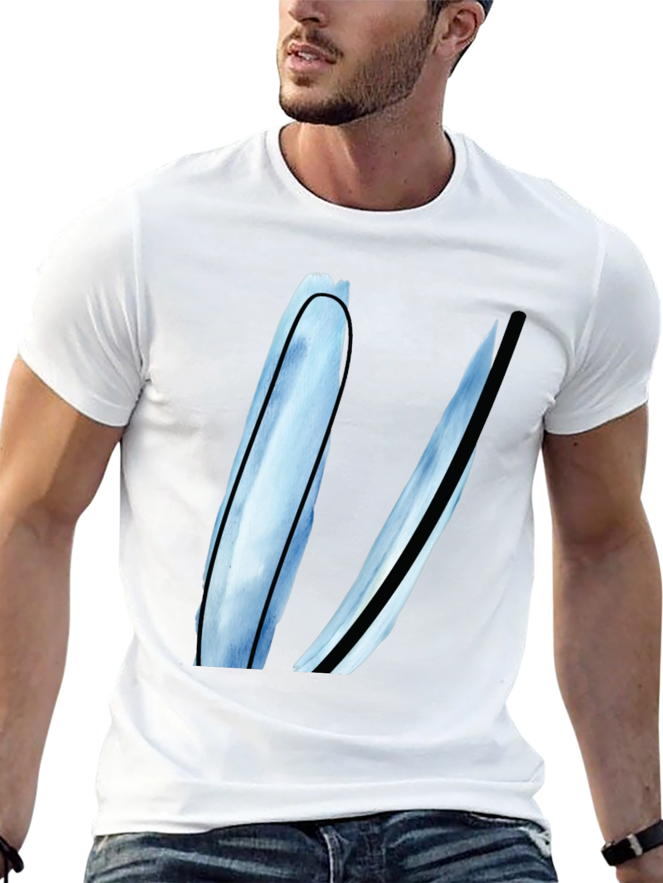 Modern Abstract Art Black T-Shirt