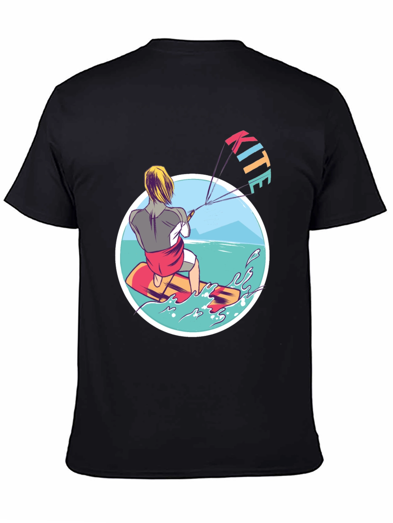 Kite Surfing T-Shirt - Black Graphic Tee