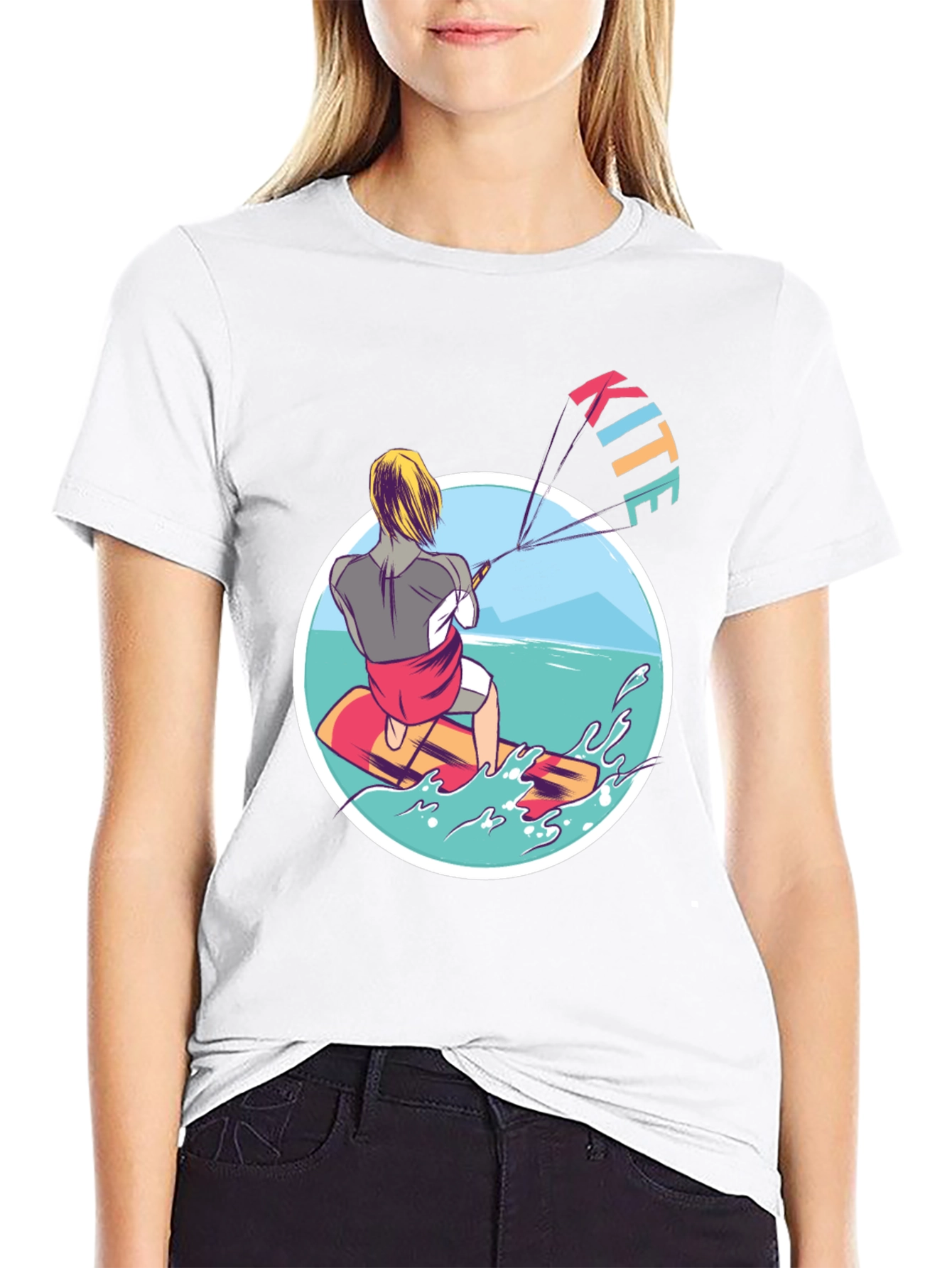 Kite Surfing T-Shirt - Black Graphic Tee