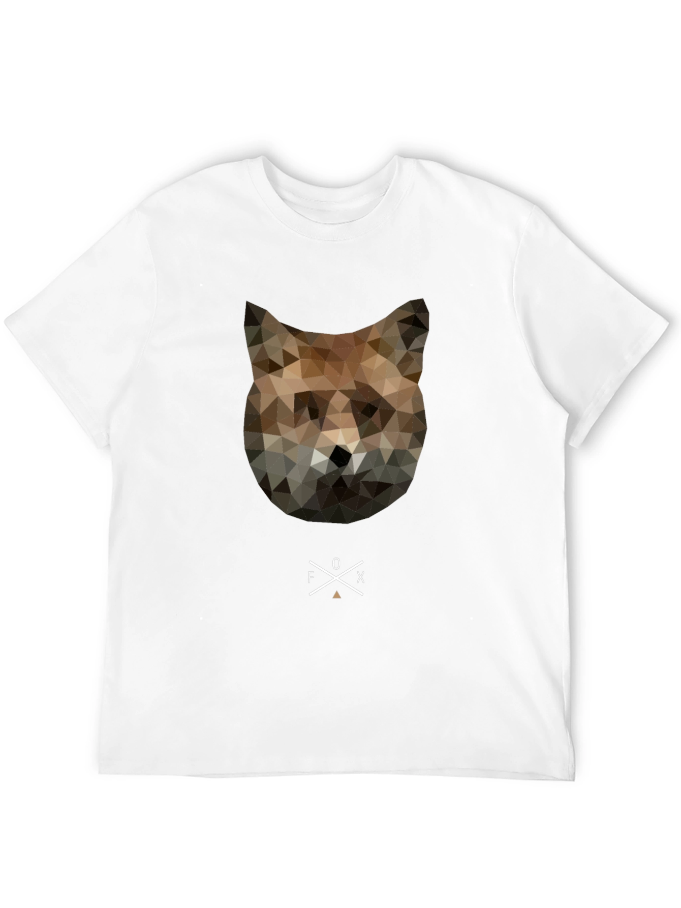 Geometric Fox Graphic Tee - Stylish Mens Black T-Shirt