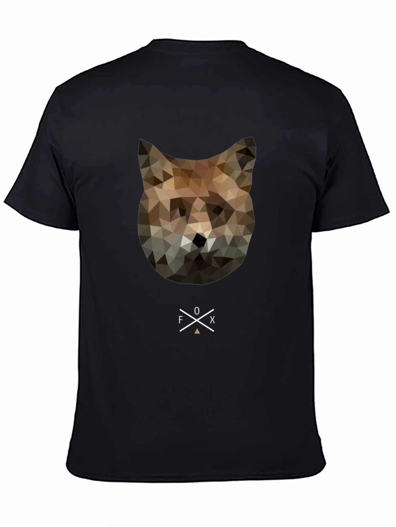 Geometric Fox Graphic Tee - Stylish Mens Black T-Shirt