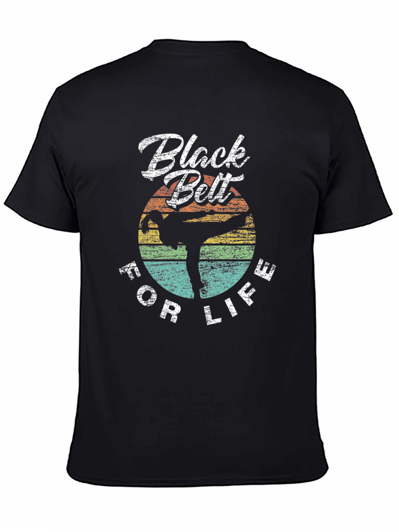 Black Belt For Life Retro Martial Arts T-Shirt