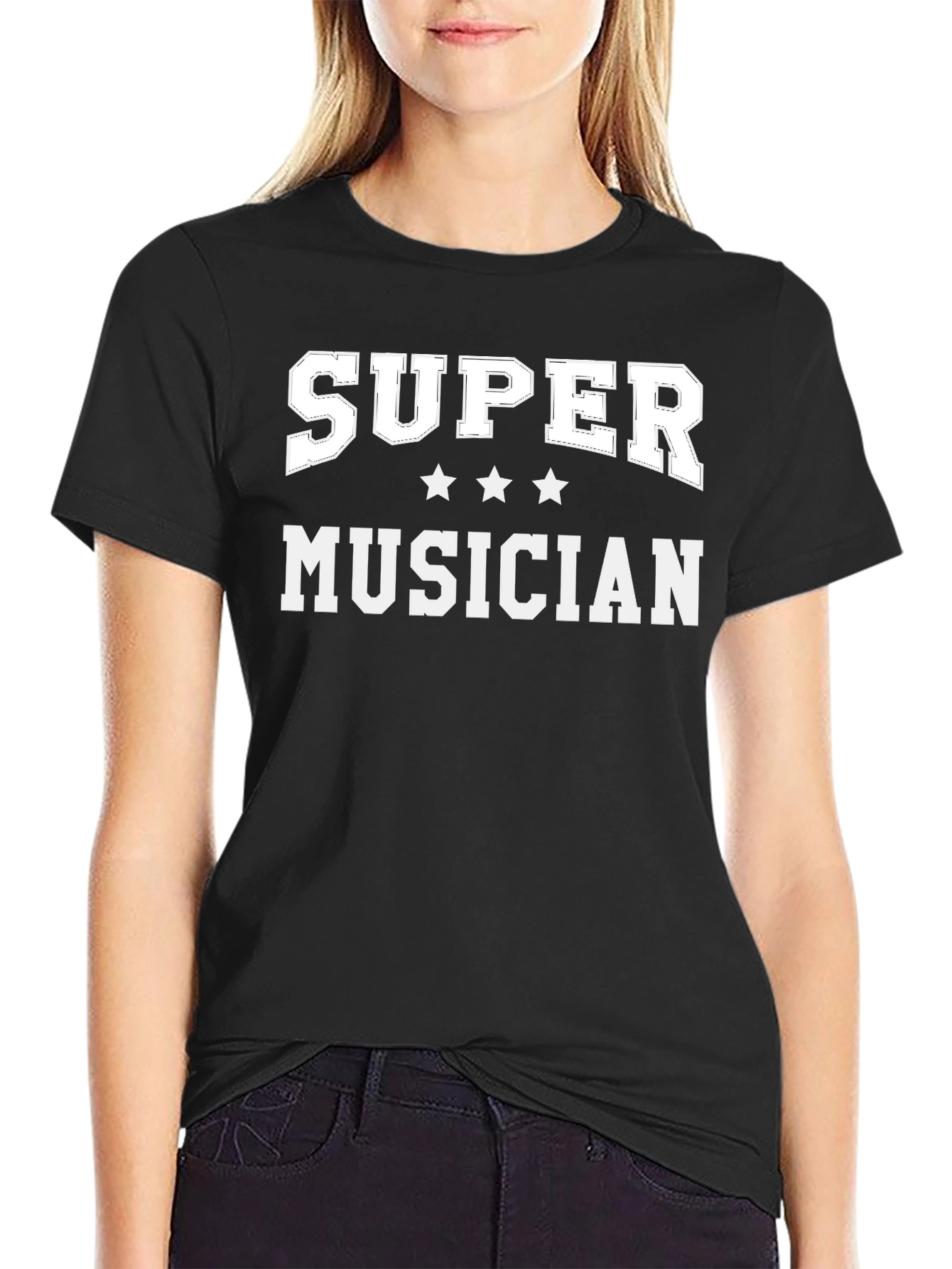 Super Musician Graphic Tee - Black Cotton T-Shirt